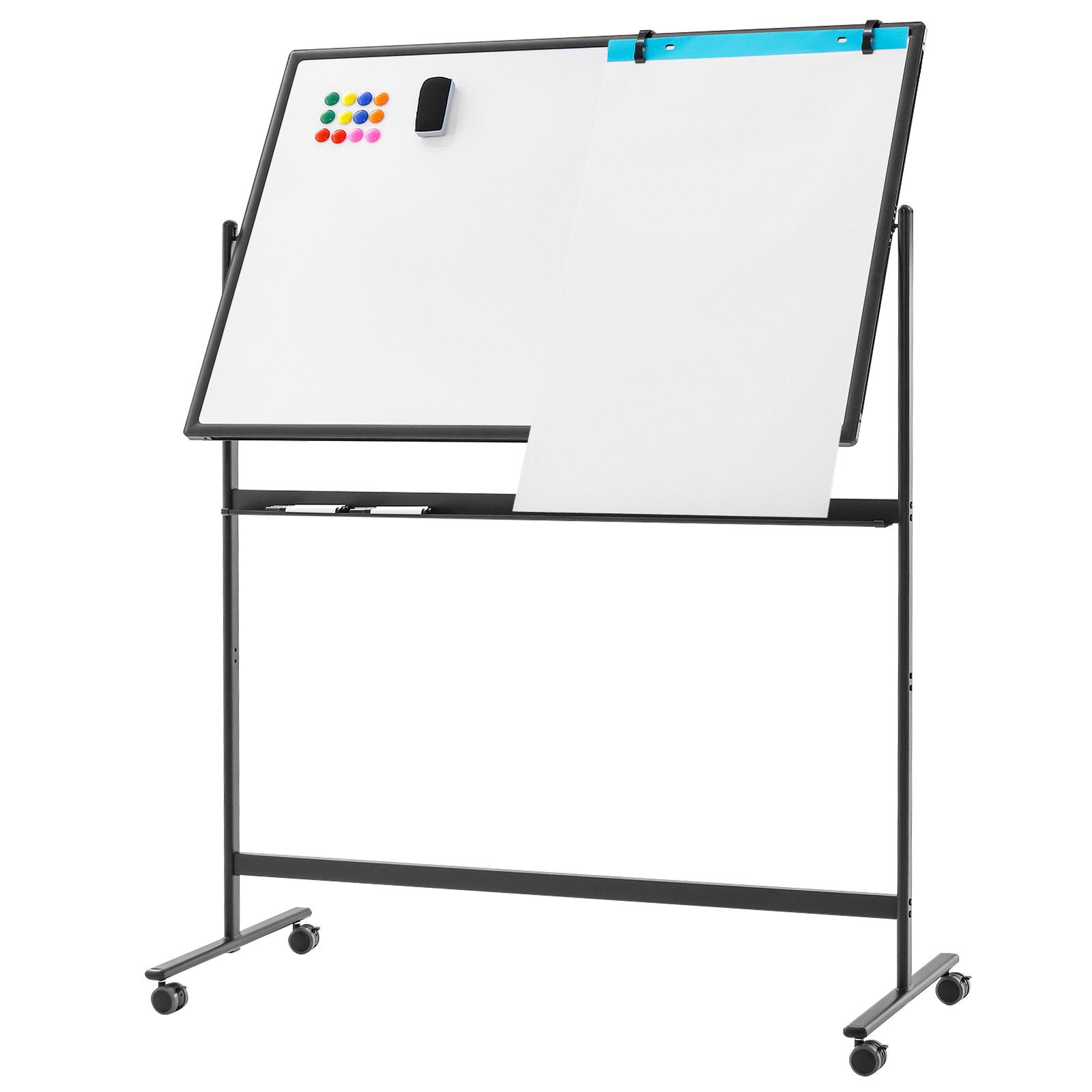 COSTWAY Wandtafel, doppelseitig, höhenverstellbar, inkl. Zubehör, 120x80cm