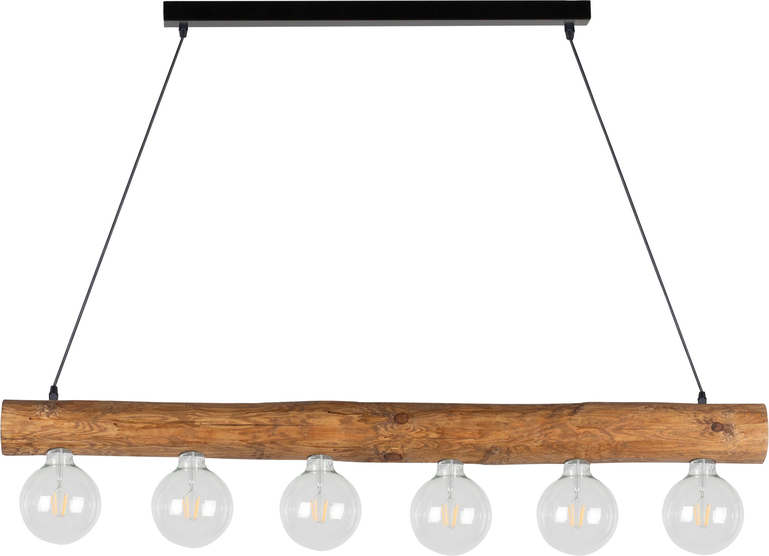 Hängeleuchte, wechselbar, TRABO SIMPLE, Ø Holzbalken cm massivem Leuchtmittel Kiefernholz SPOT Light aus Pendelleuchte 8-12