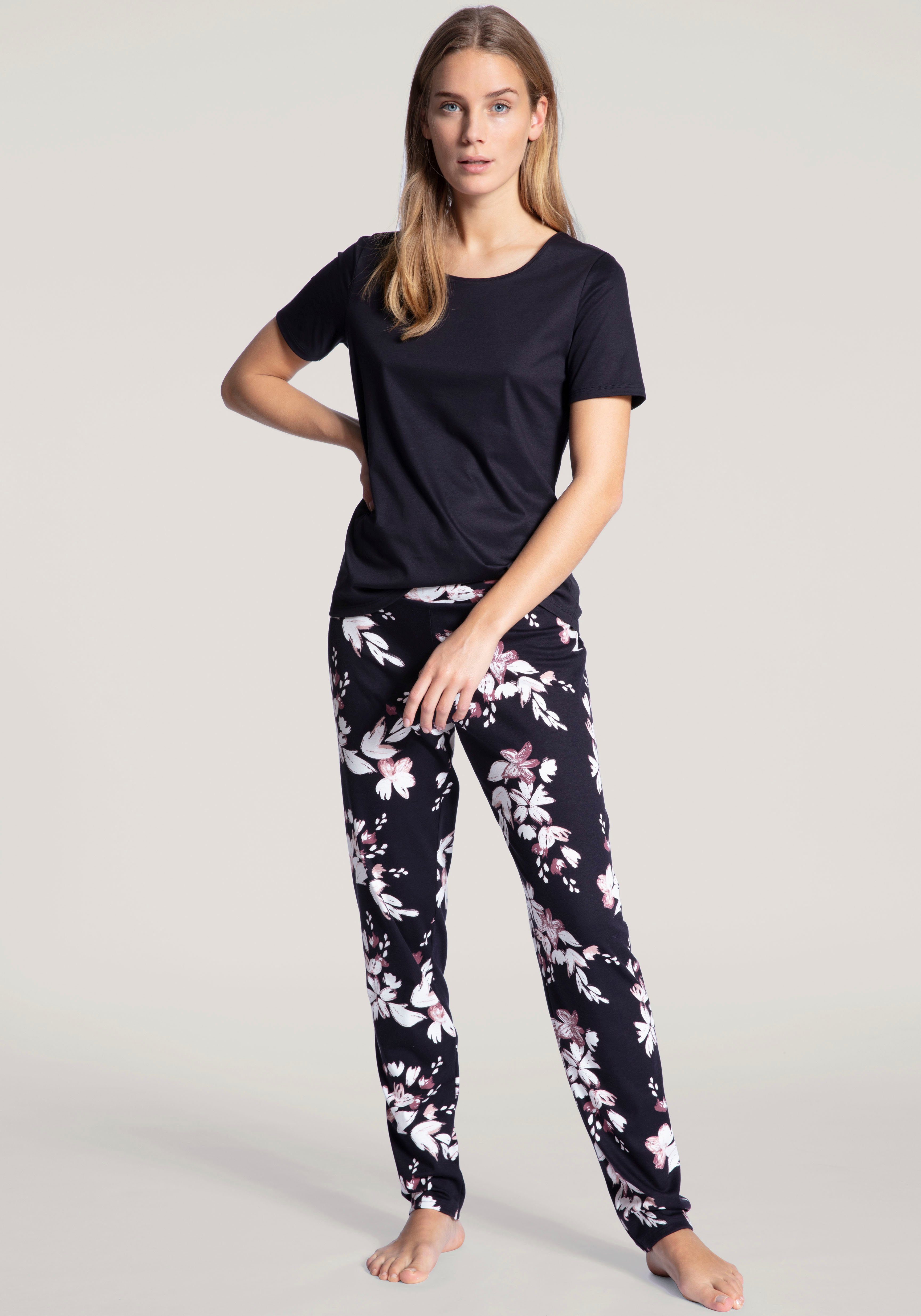 CALIDA Pyjamahose Favourites Dreams florales Muster, Baumwolle, elastisch, Regular Fit