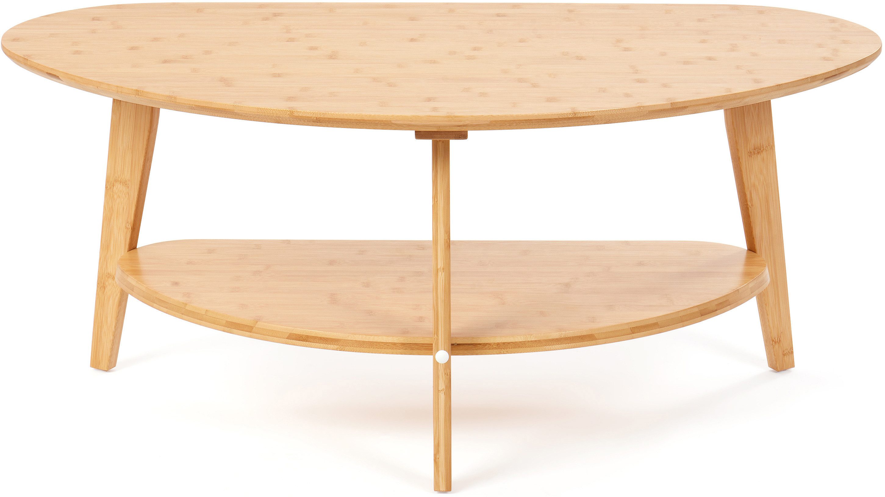 needs&wants® Couchtisch 100% Bambus oval halbrund, Sofatisch Wohnzimmertisc günstig online kaufen