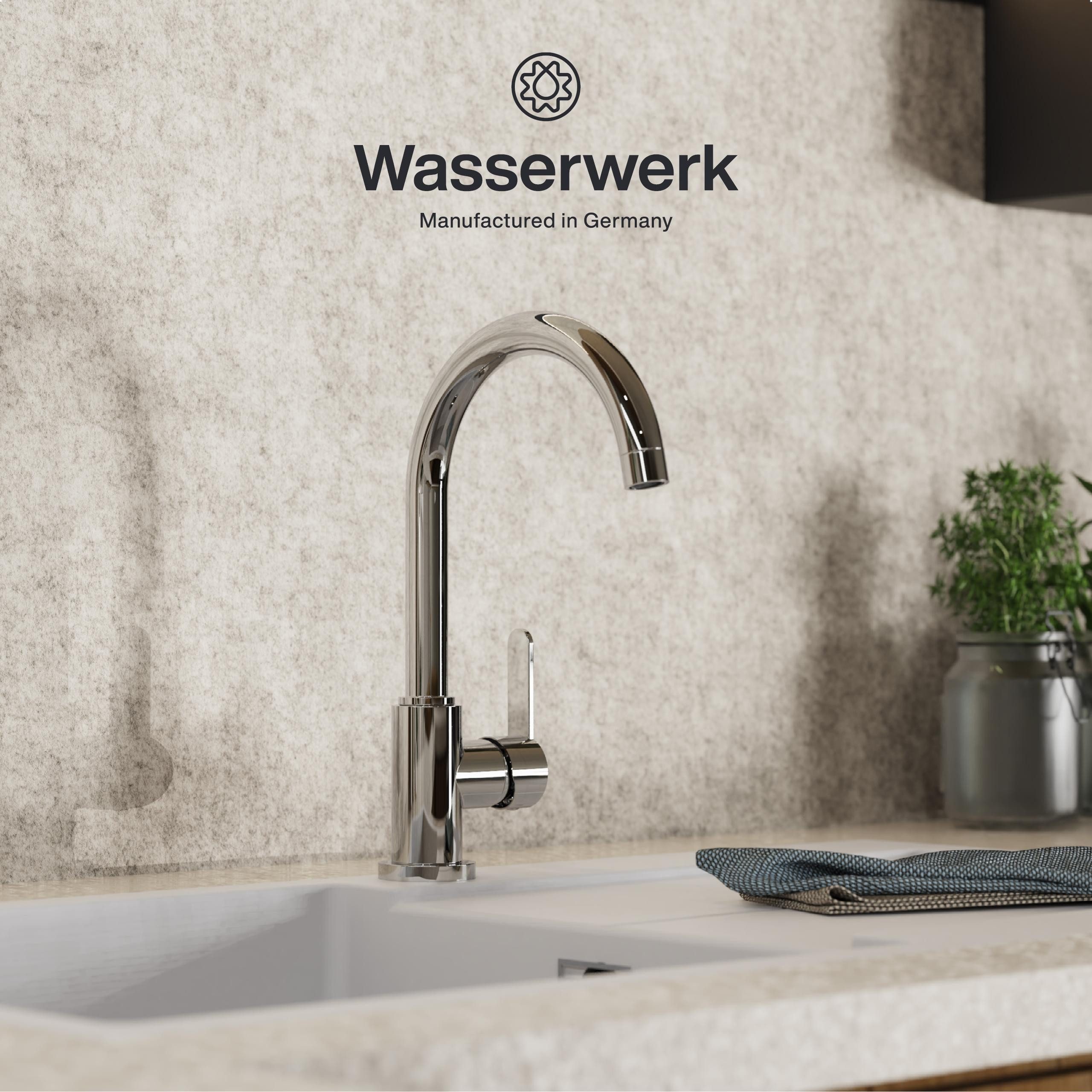 WASSERWERK Spültischarmatur WK 5, Wasserhahn, Küche, Einhebelmischer 360° schwenkbar, Cold-Start-Funkt., geräuscharm
