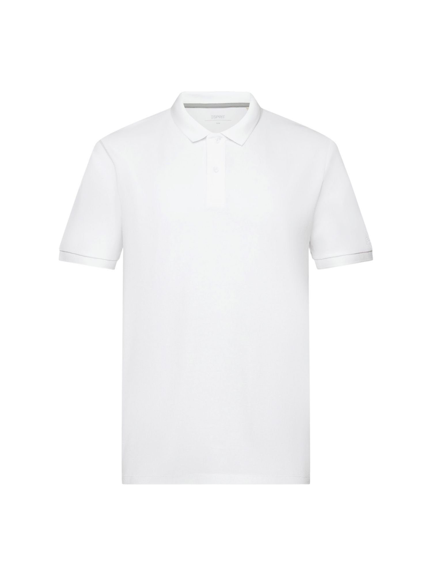 Esprit Poloshirt Slim-Fit-Poloshirt aus Baumwoll-Piqué WHITE