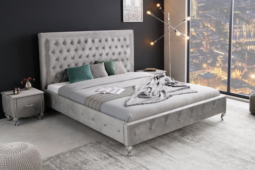 riess-ambiente Bett EXTRAVAGANCIA 180x200cm silbergrau, mit günstig online kaufen