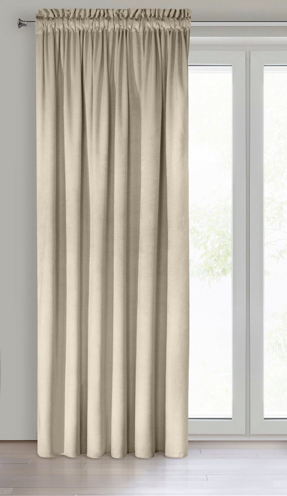 Design91 Vorhang Samtvorhänge 140x270 cm 135x300 cm (1 St), Kräuselband, bl günstig online kaufen