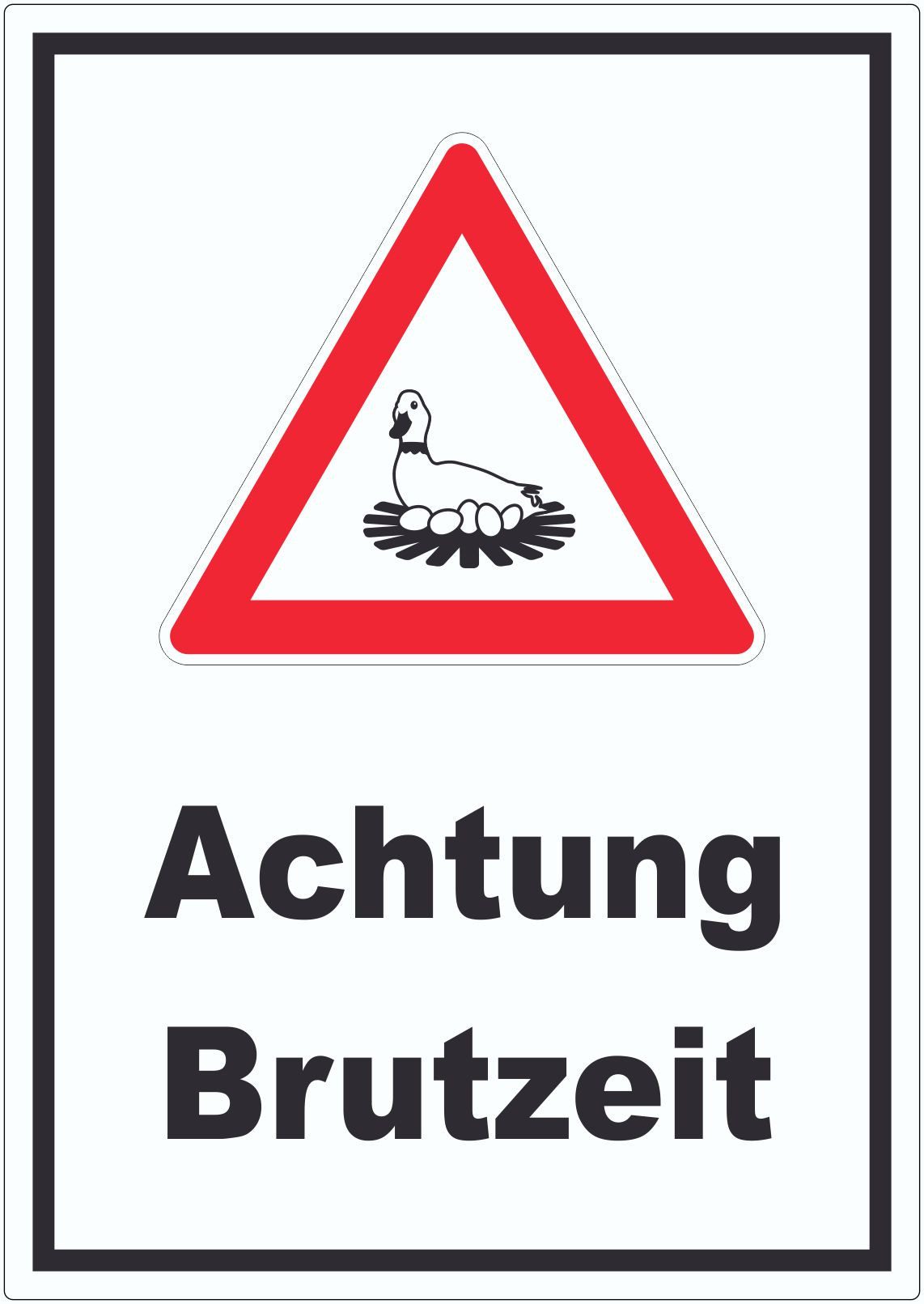 HB-Druck Aufkleber Achtung Brutzeit Aufkleber, wetterfest, UV-beständig, kratzfest