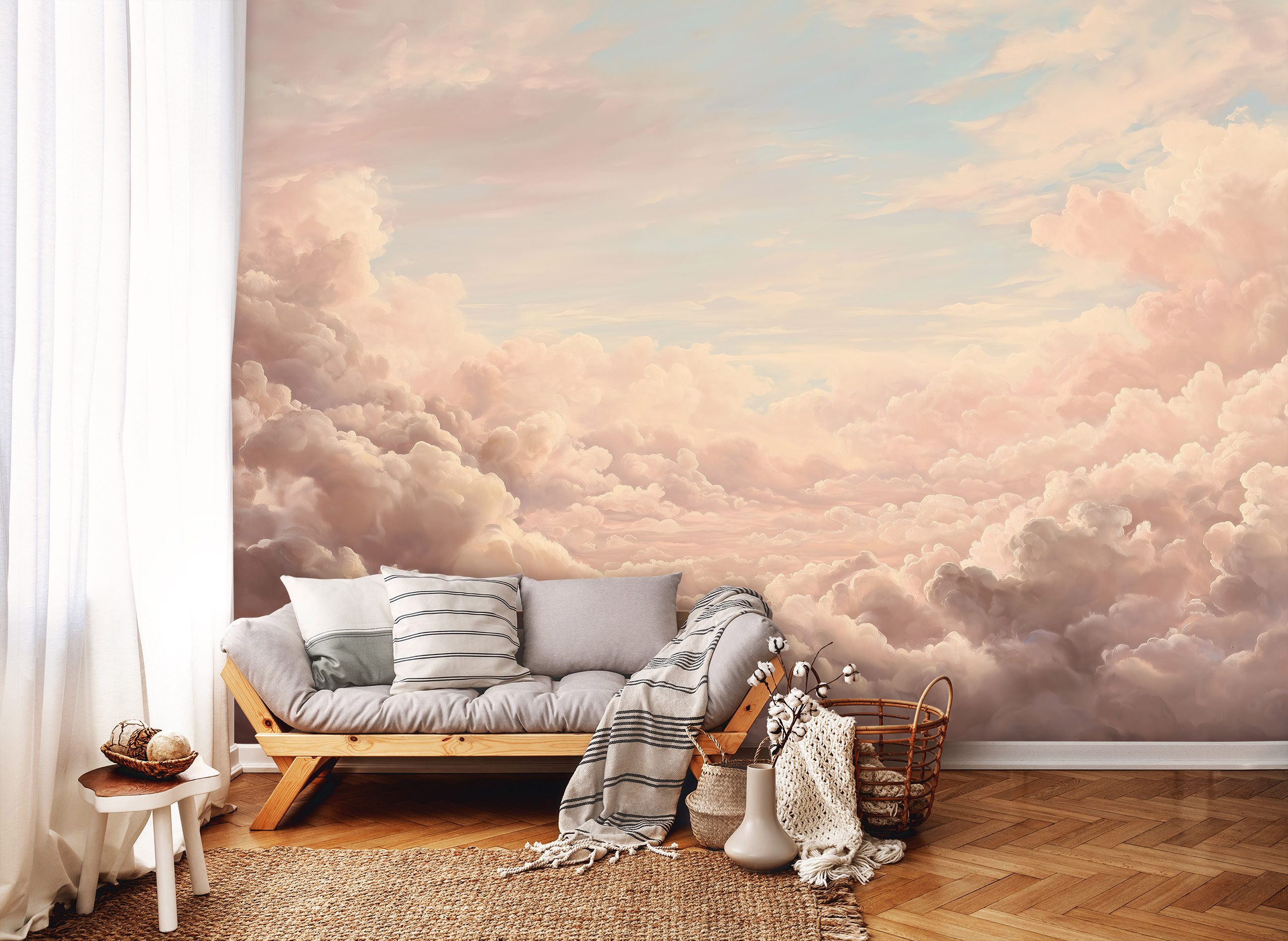 Wallarena Fototapete Wolken Himmel - Mehrfarbig - Modern - Vlies - Schlafzimmer, glatt, (2 St), 100x70cm