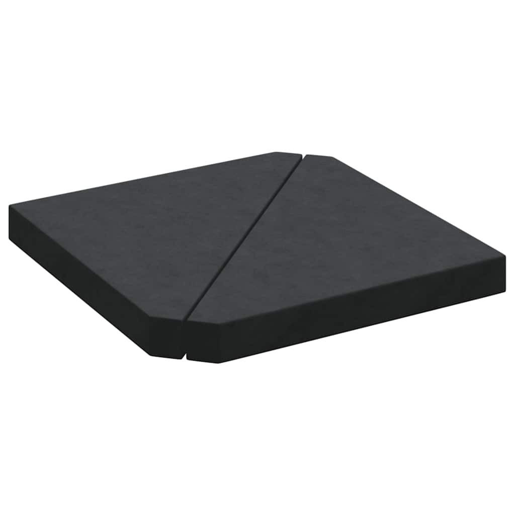 vidaXL Schirmhalter Schirm-Gewichtsplatten 2 Stk. Schwarz Granit Dreieckig 14 kg, 1 tlg.