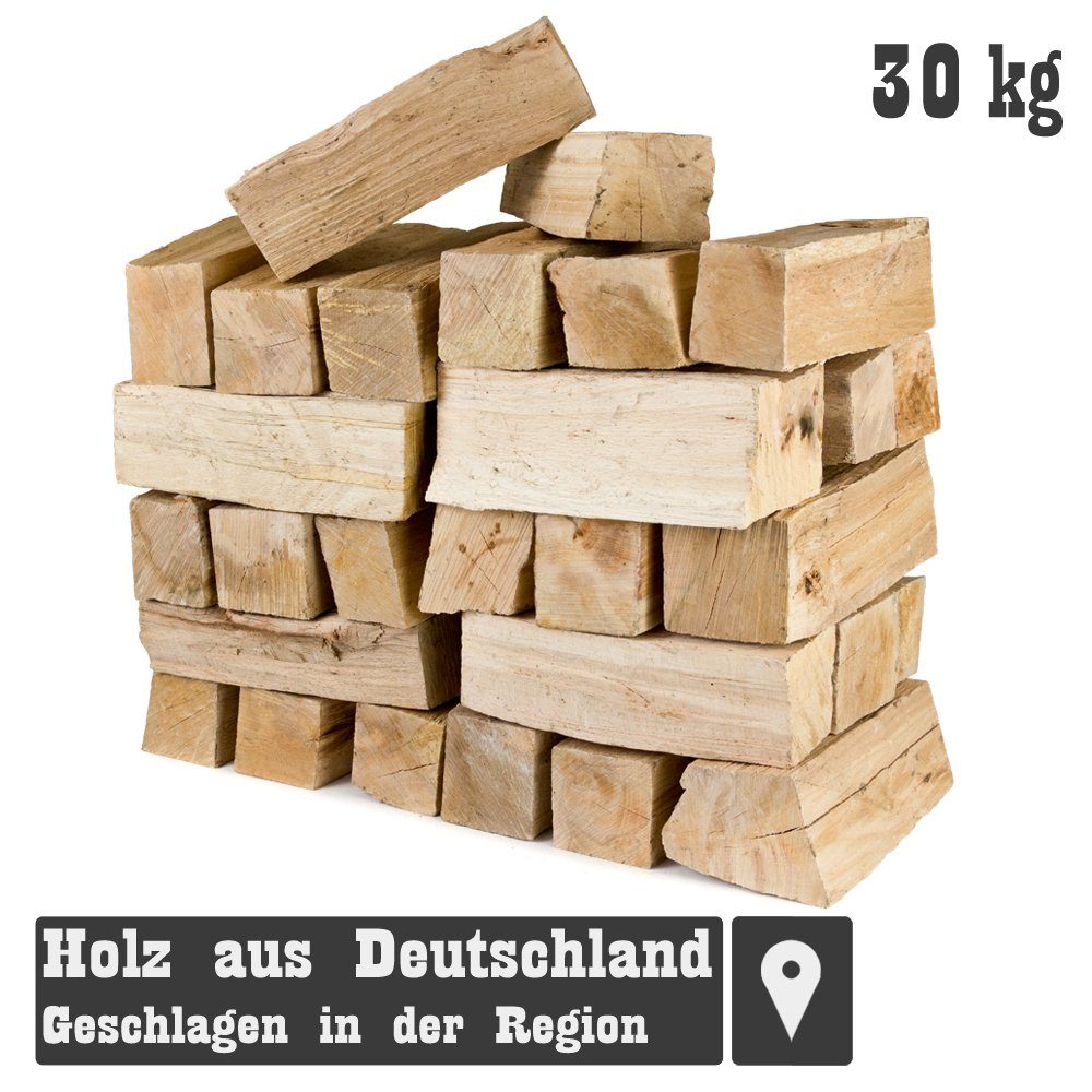 Grillmaster Kaminholz Räucherholz 30 kg Smoker Buchenholz ohne Rinde Smoke 25 cm Brennholz, 30 kg