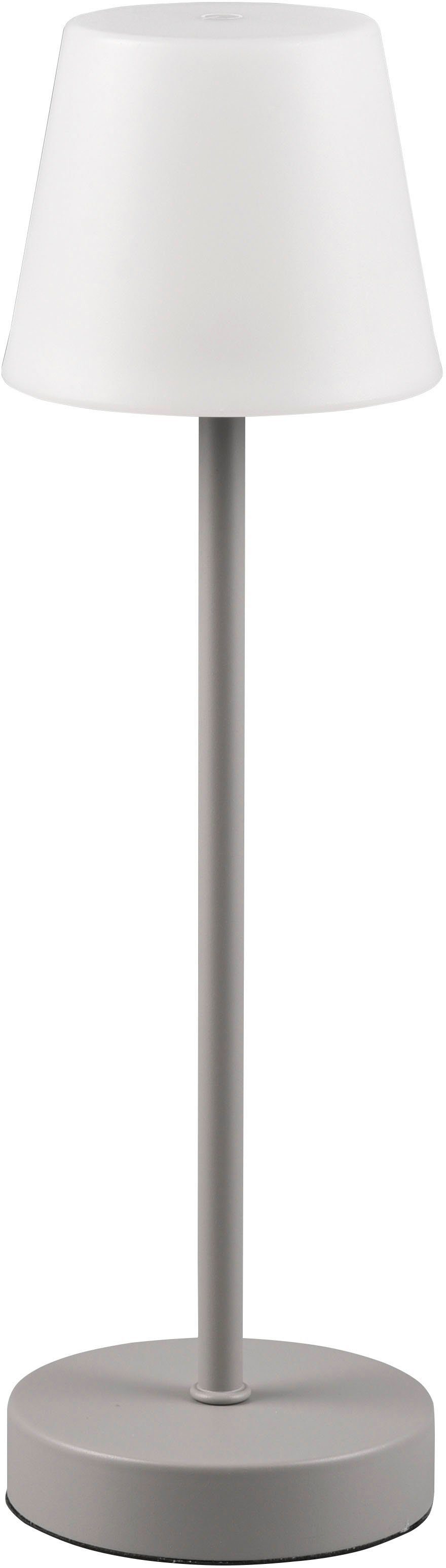 TRIO Leuchten LED Außen-Tischleuchte dimmbar warmweiß USB-Ladefunktion, fest integriert, Farbwechsler, - Lichtfarbe Akku, USB-C kaltweiß, Tischlampe einstellbar, Martinez, Dimmfunktion, grau LED Anschluss Touch
