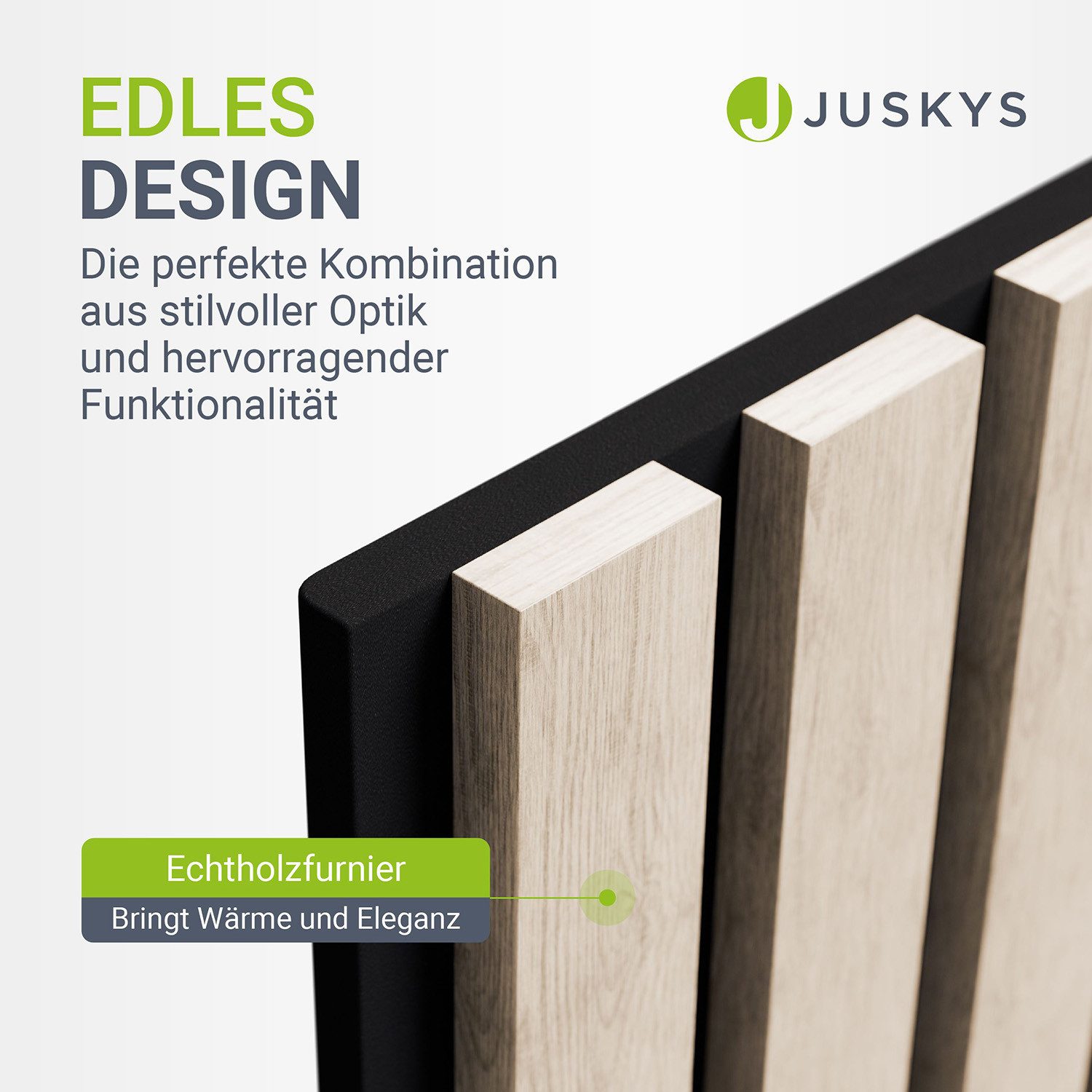 Juskys Wandpaneel, BxL: 60x120 cm, Schallabsorbierend, moderne Holzoptik, hall- und lärmreduzierend