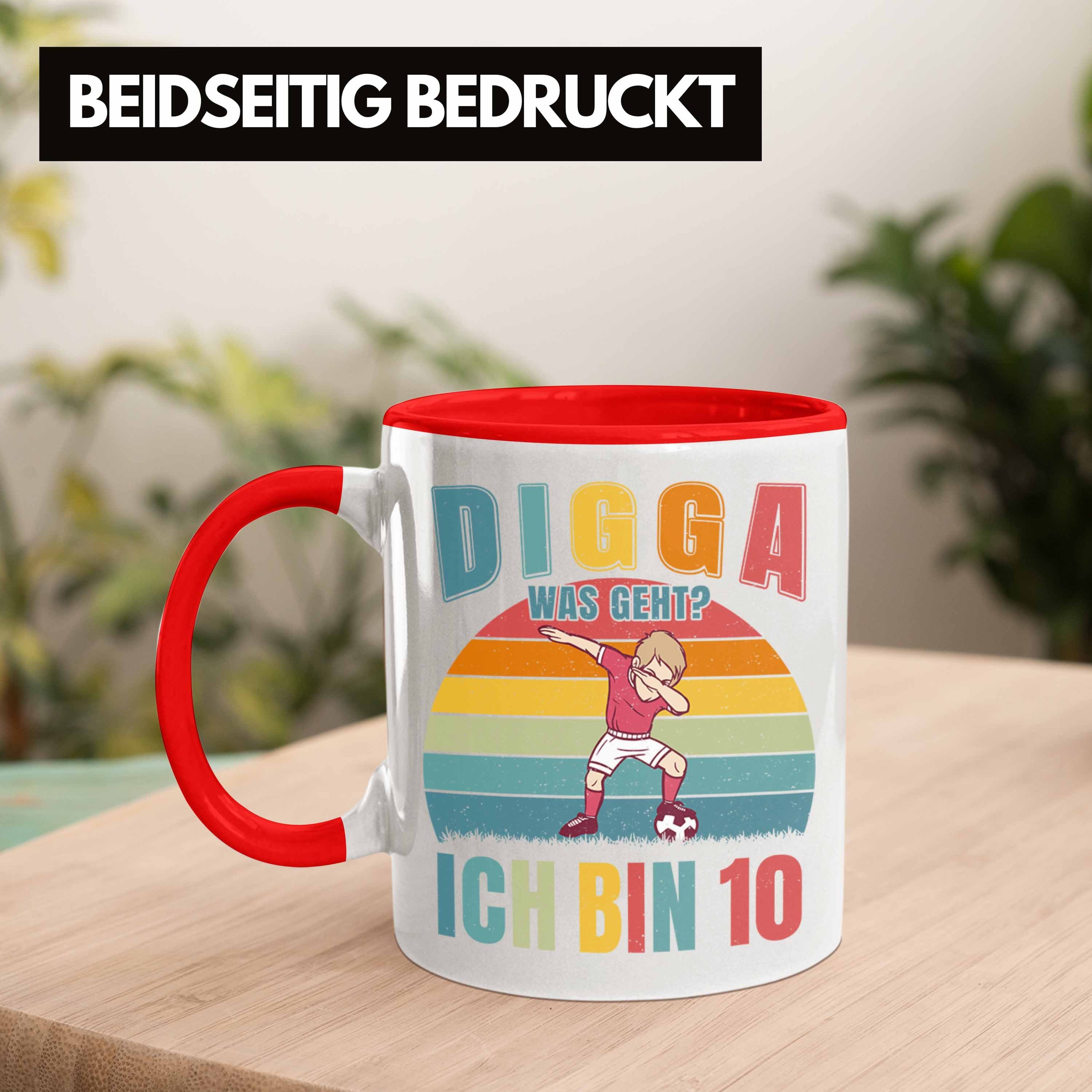 Kinder Geburtstagsgeschenk 10. Tasse Jungs Geburtstag Jahre Jungen Trendation Trendation 10 Tasse Rot - Fussball