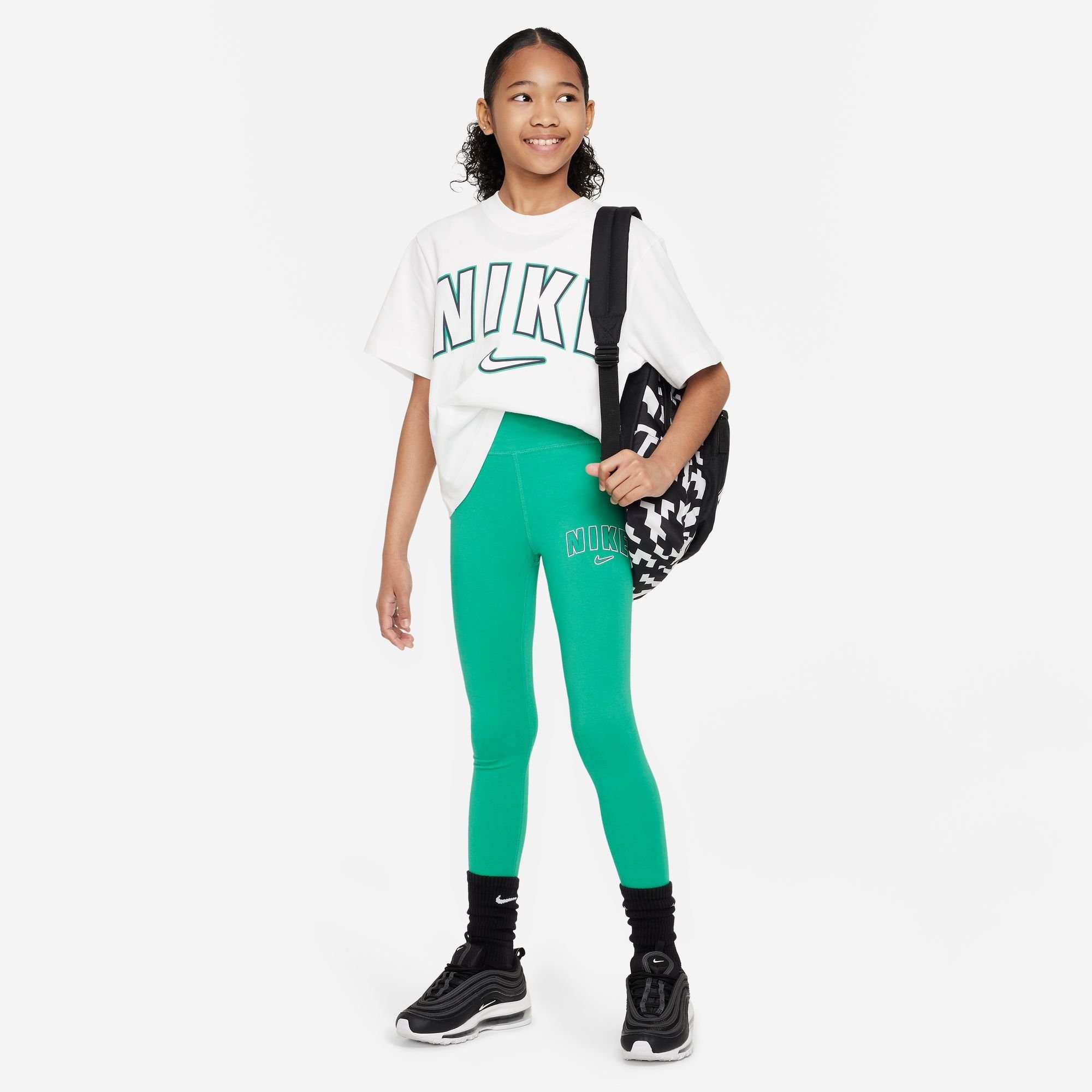 Leggings - LGGNG Kinder Nike STADIUM GREEN FAV HW PRNT Sportswear für TREND G NSW