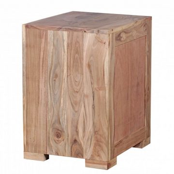 furnicato Nachttisch MUMBAI Massivholz Akazie Design Nachtkommode 60 cm mit Schublade und Tür
