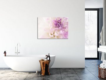 Pixxprint Glasbild Traumhafte lila weiße Blüte, Traumhafte lila weiße Blüte (1 St), Glasbild aus Echtglas, inkl. Aufhängungen und Abstandshalter