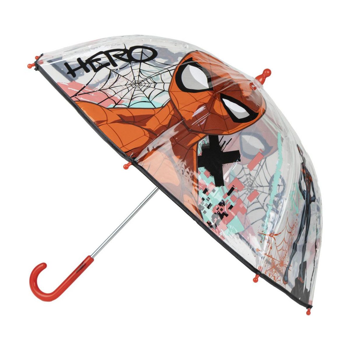 Cerda Langregenschirm Spiderman Regenschirm ⌀ 71 cm Leichter Kuppel-Schirm, Durchsichtige Kuppel
