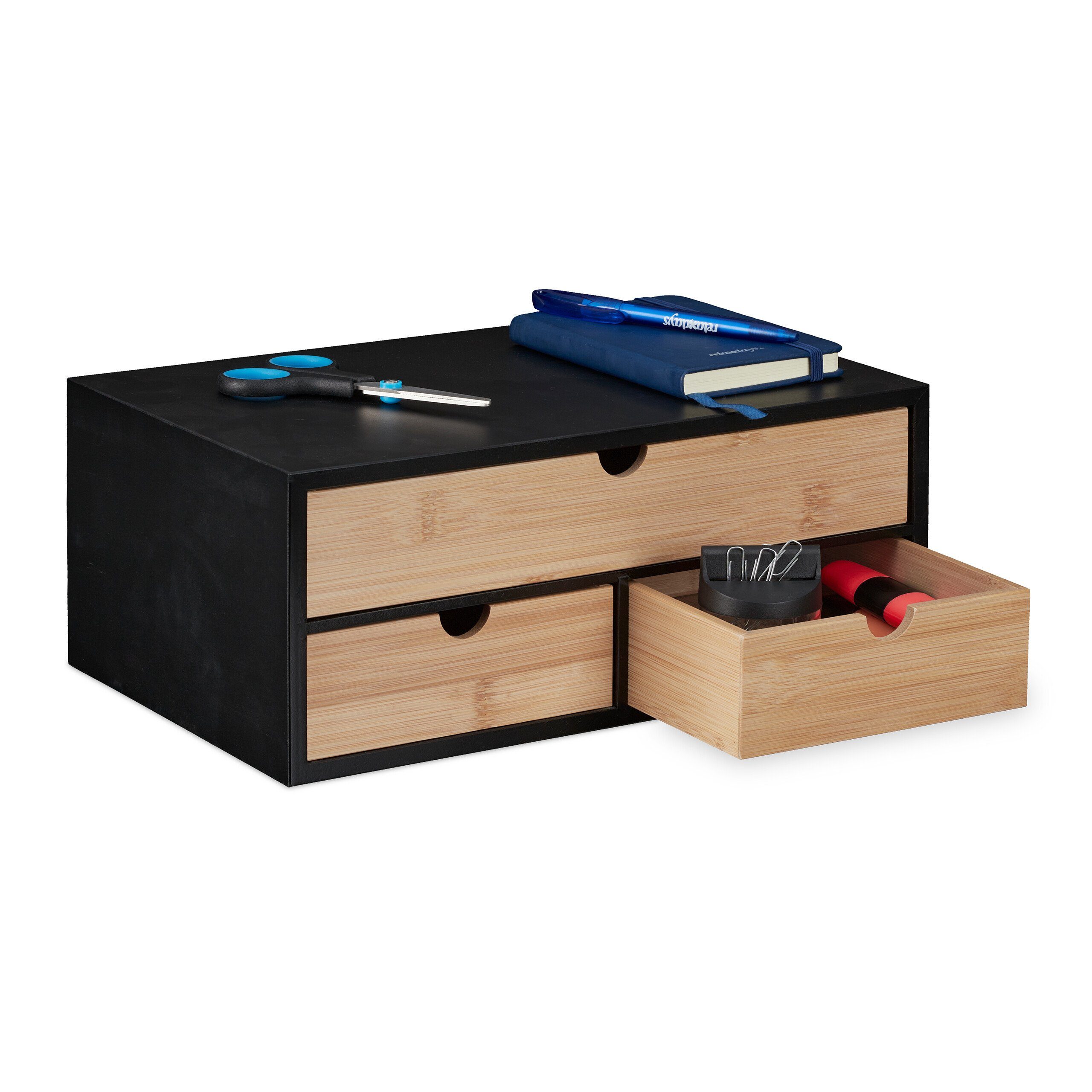 relaxdays Organizer Schreibtisch Organizer mit 3 Schubladen