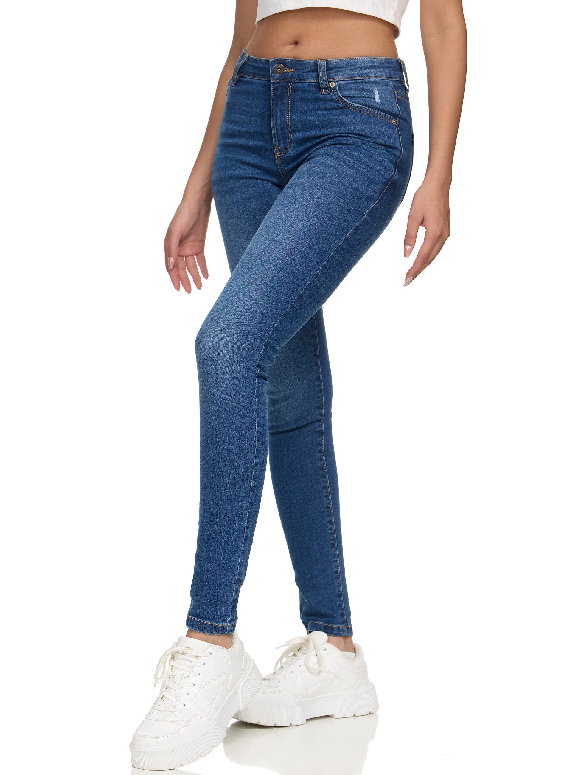 REPUBLIX Stretch-Jeans Tori Damen Mid Waist Stretch Denim Jeans Basic