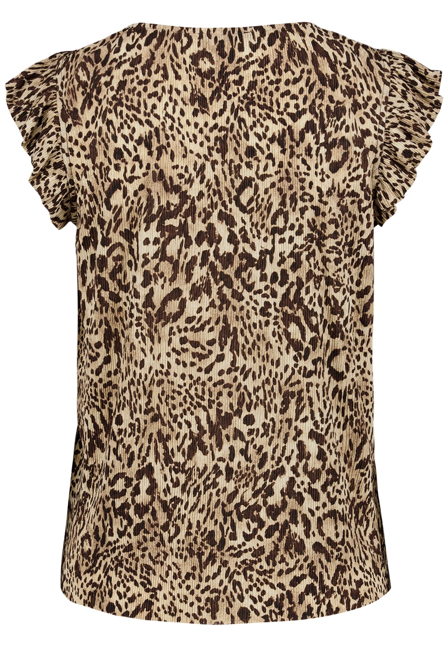 Zero Kurzarmshirt Damen mit Animalprint (1-tlg) Plissee