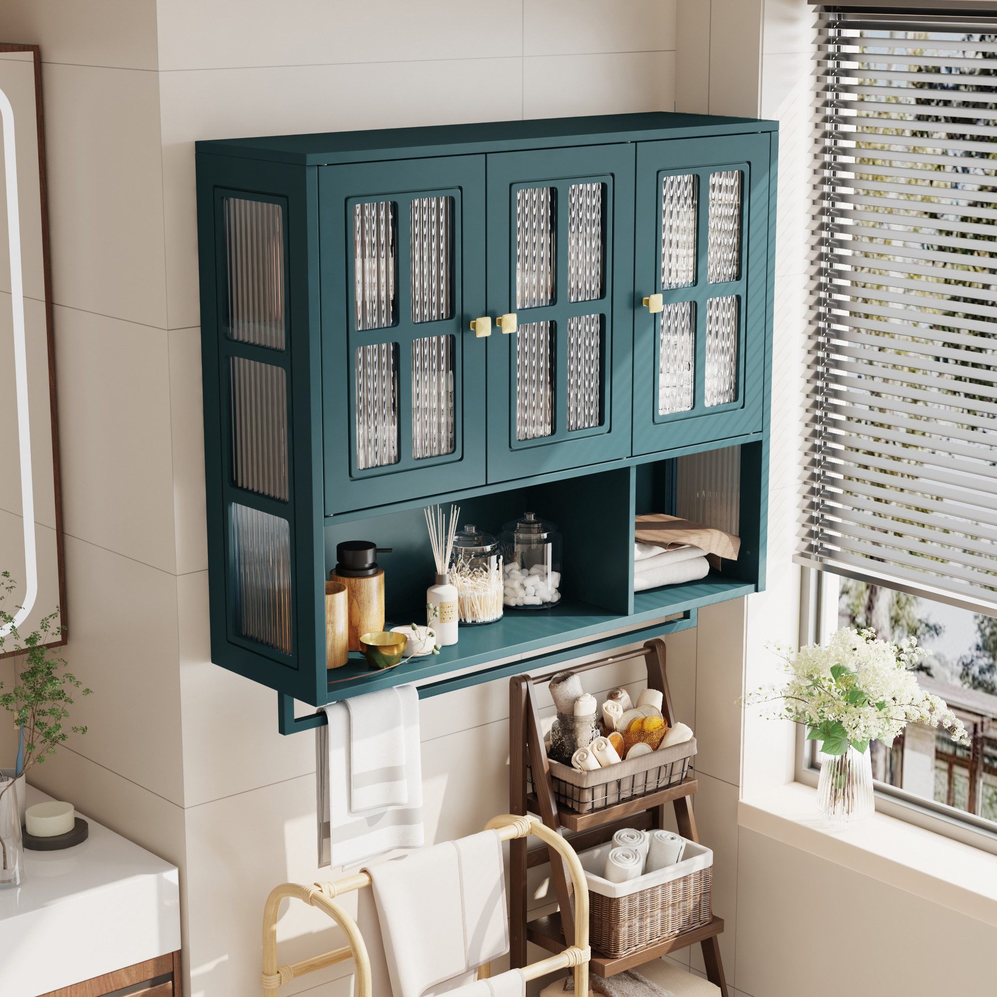 Hängeschrank mit Handtuchhalter Küchenschrank Badezimmerschrank Sideboard