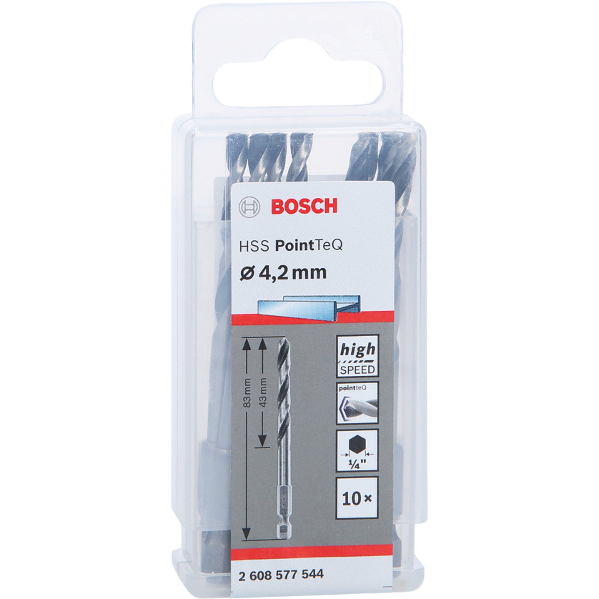 BOSCH Bohrer- und Bitset Bosch Professional HSS-Spiralbohrer PointTeQ Hex