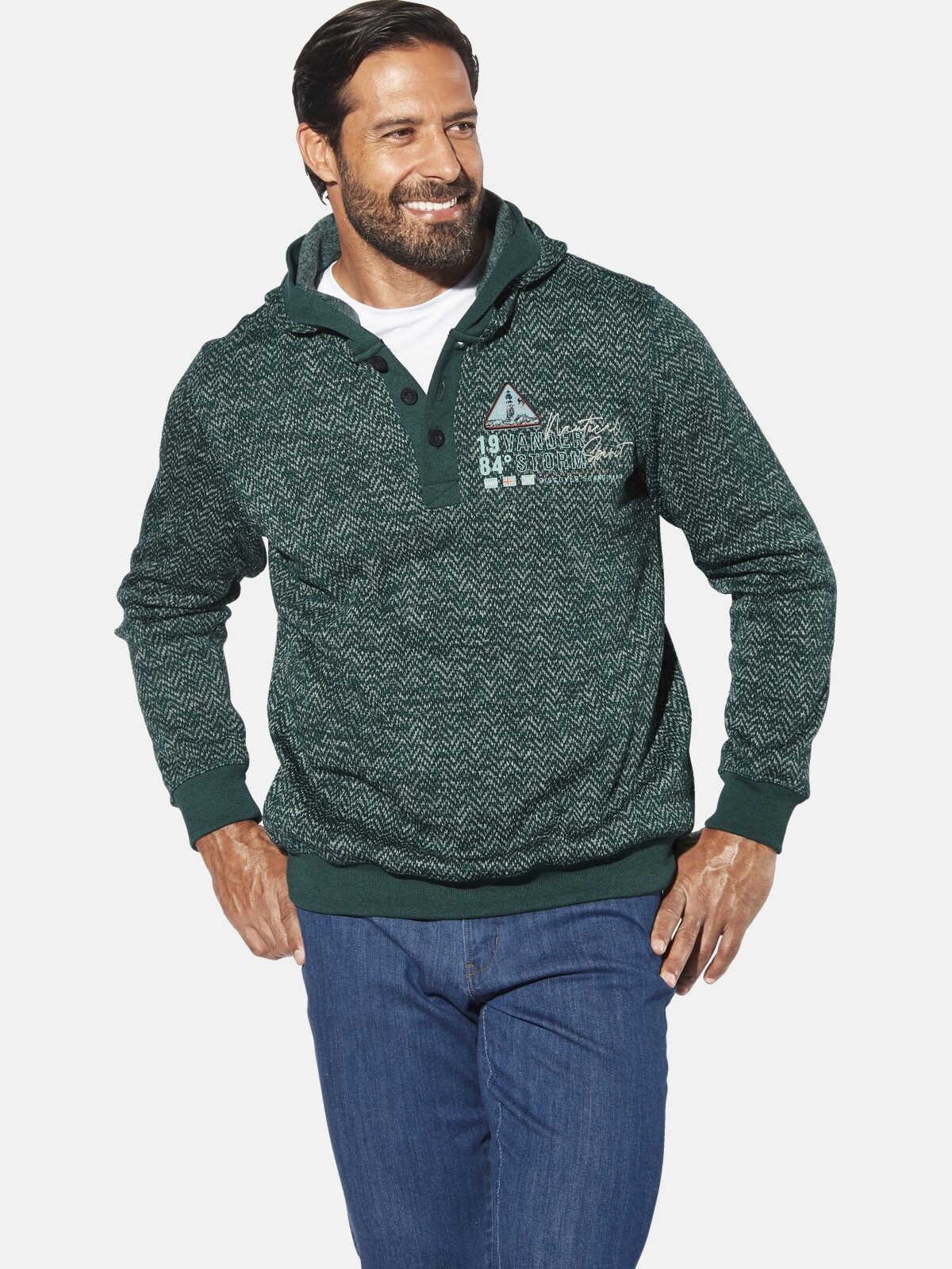 Jan Vanderstorm Fleecepullover HARGARD mit läassiger günstig online kaufen