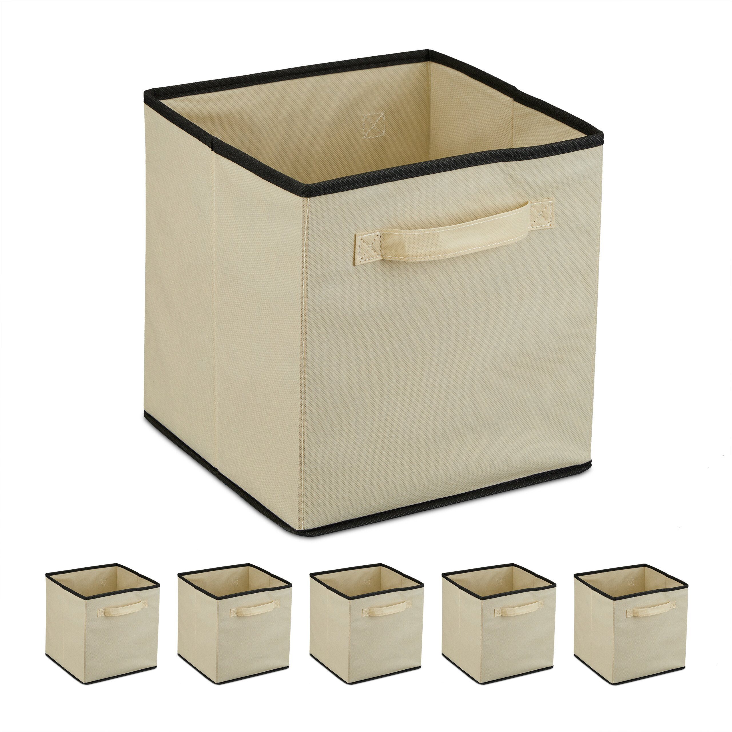 Sunicol Aufbewahrungsbox mit Deckel und Griff, Faltbox Regalkorb