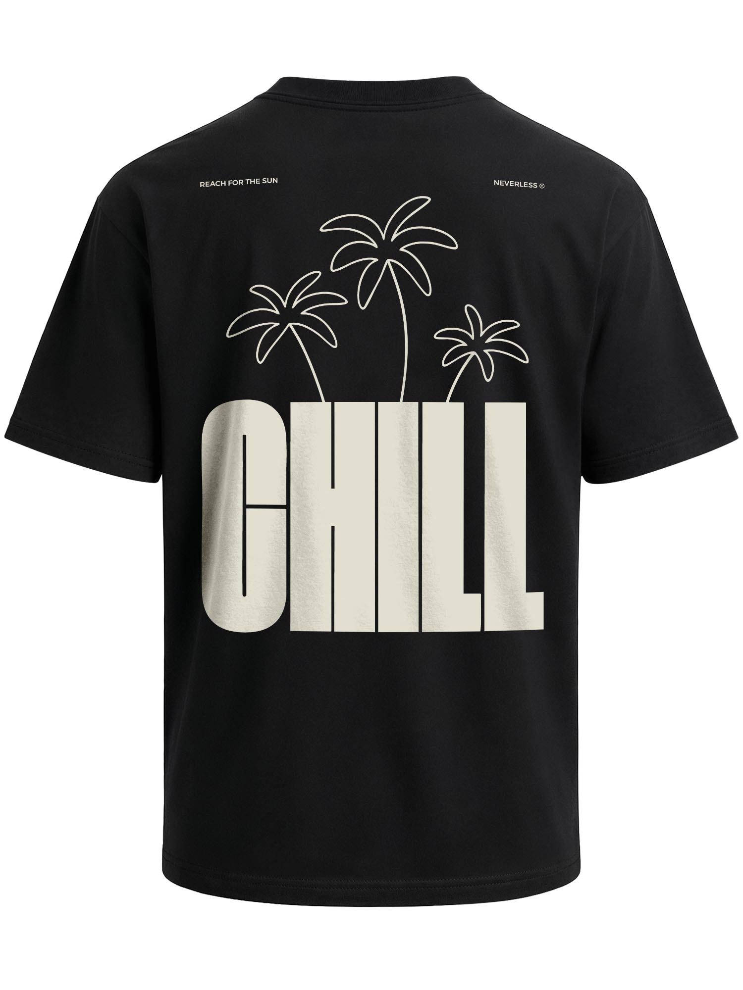 Neverless Oversize-Shirt Herren T-Shirt - Palmen Design Chill - Oversized Relaxed Fit mit Print