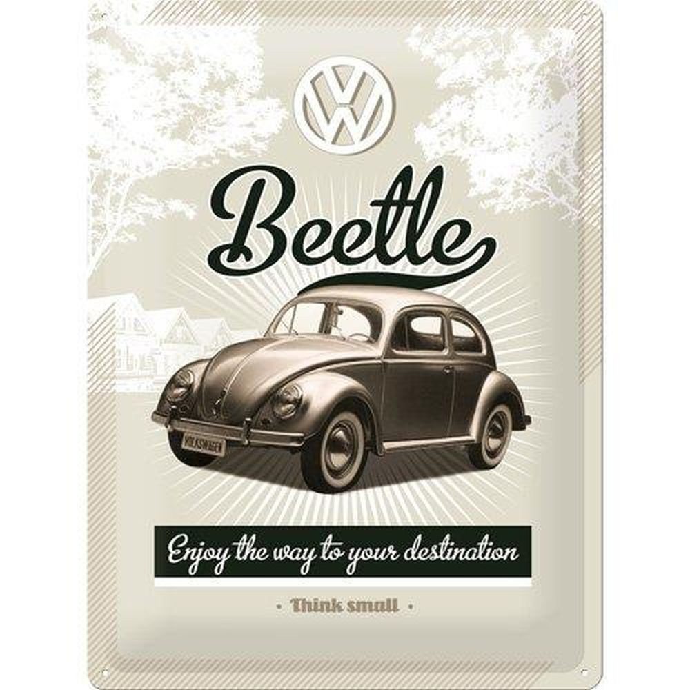 Metallschild Blechschild 30 x 40 cm - Volkswagen - VW Retro Beetle