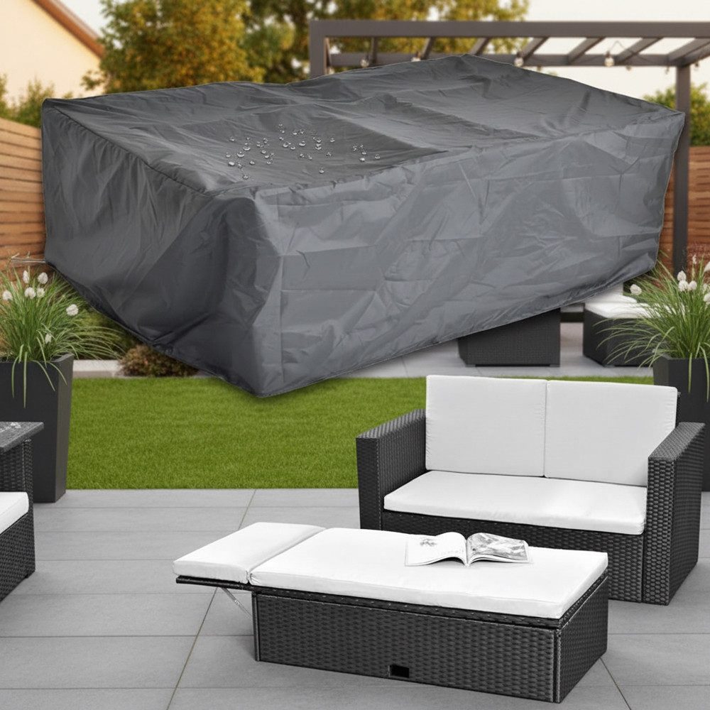 Melko Gartenmöbel-Schutzhülle Abdeckplane Schutzhülle Kordelverschluss Schwarz 125x123x74CM Gewebe (Stück, 1-St., Stück), Kordelverschluss