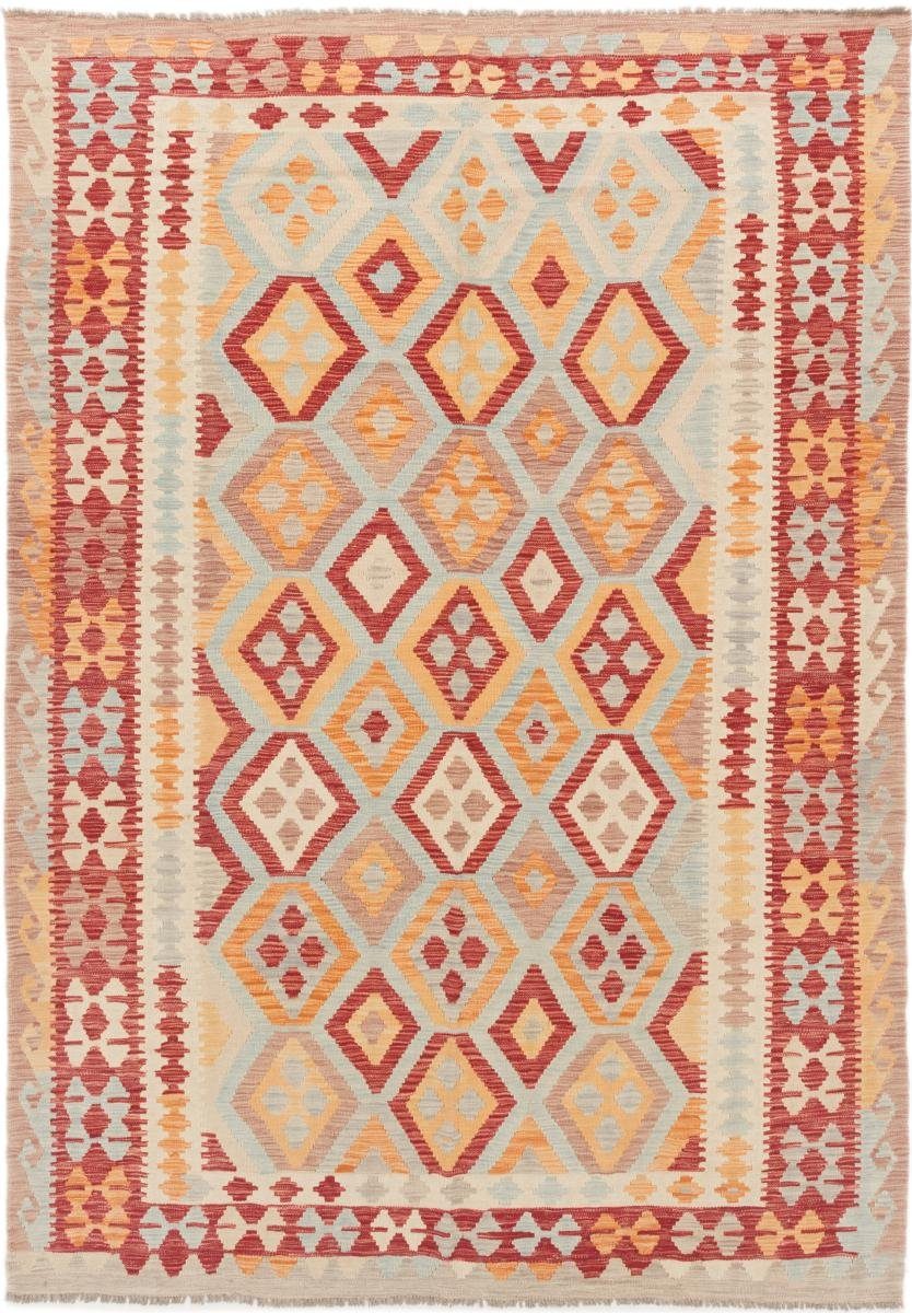 Orientteppich Kelim Afghan 204x287 Handgewebter Orientteppich, Nain Trading, rechteckig, Höhe: 3 mm