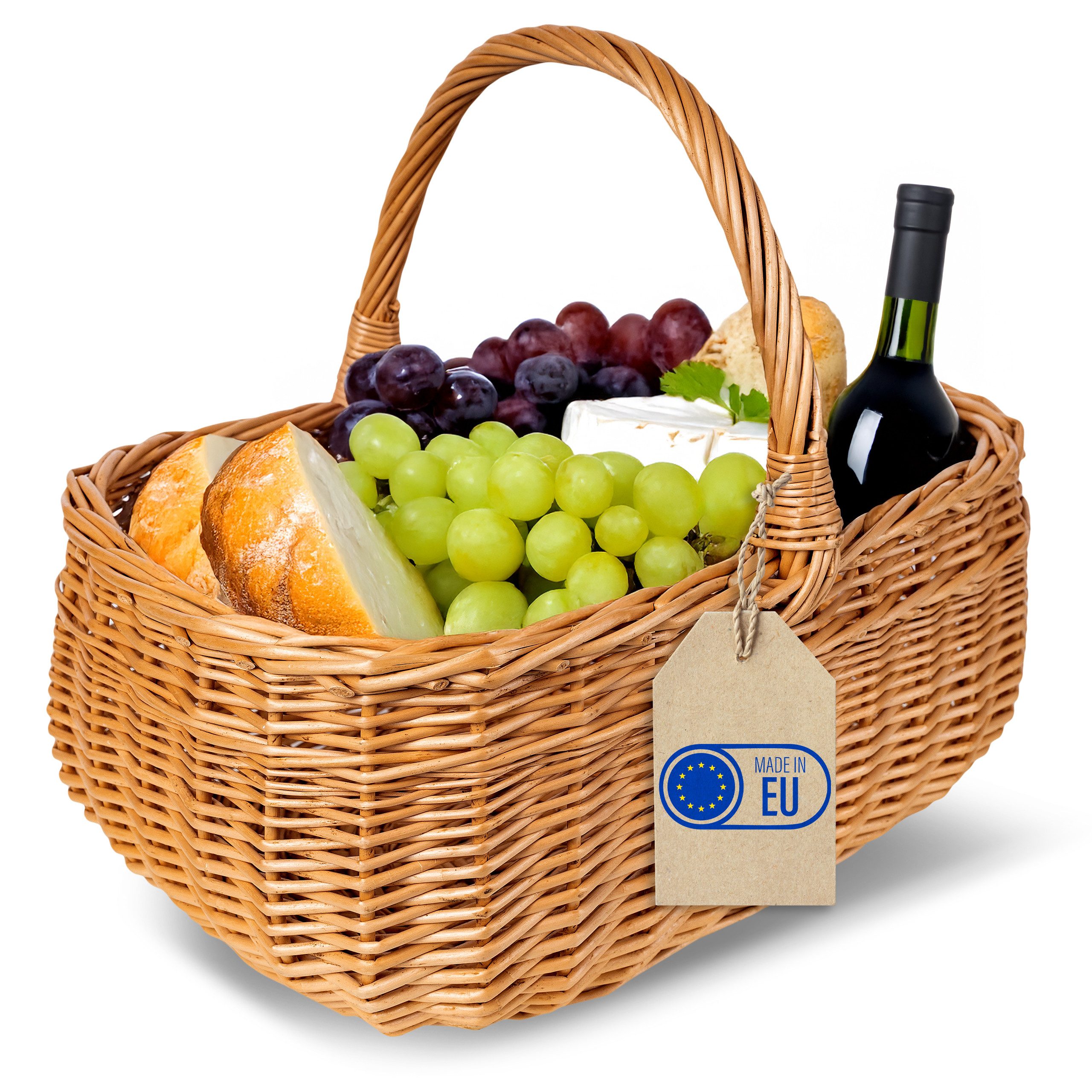 Creative Home Einkaufskorb Picknickkorb Weidenkorb mit Henkel Naturbraun Ha günstig online kaufen