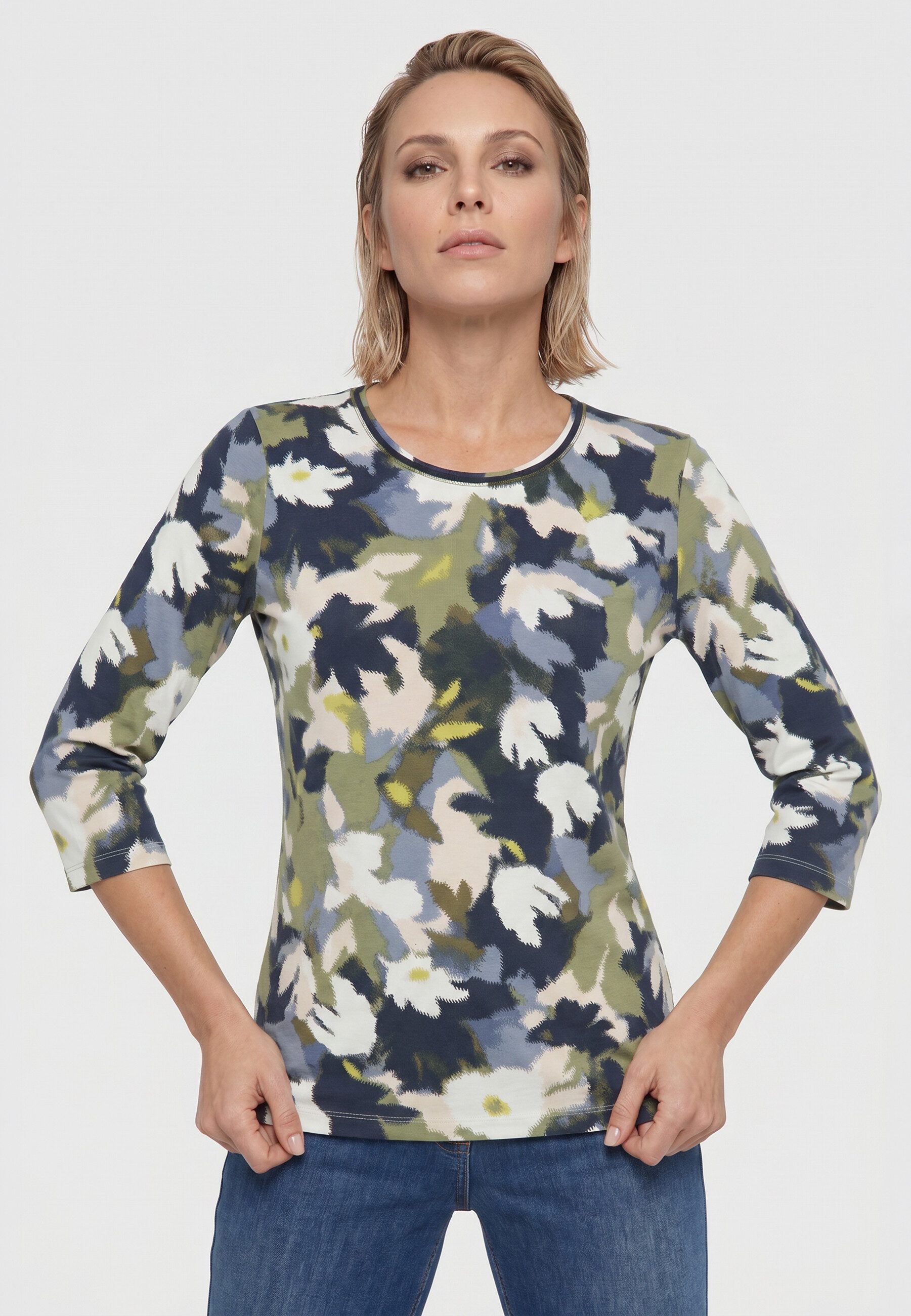 Olsen T-Shirt Shirt mit Allover-Dessin