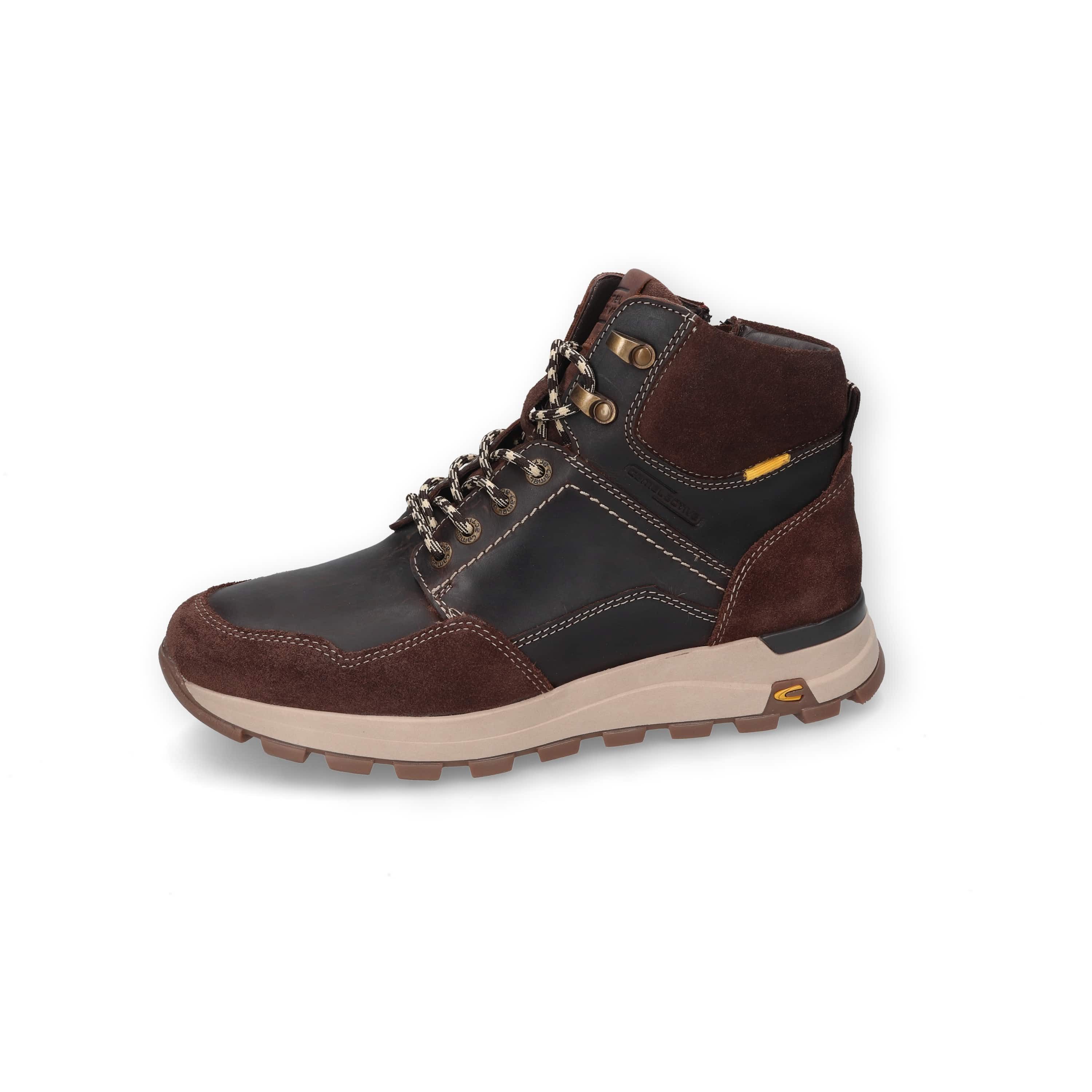 camel active Boot Tumbled Nappa/Split BRAUN Schnürboots
