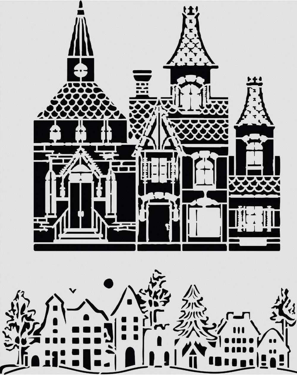 Stamperia Motivschablone Schablone Christmas House, 20 x 25 cm