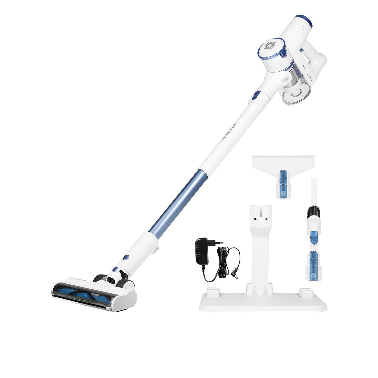 Genius Akku-Hand-und Stielstaubsauger Invictus X4 Akku-Handstaubsauger Kabellos 11-tlg. Akkustaubsauger, 150,00 W, beutellos, Ultra-Leicht, Quick-Clean-Funktion