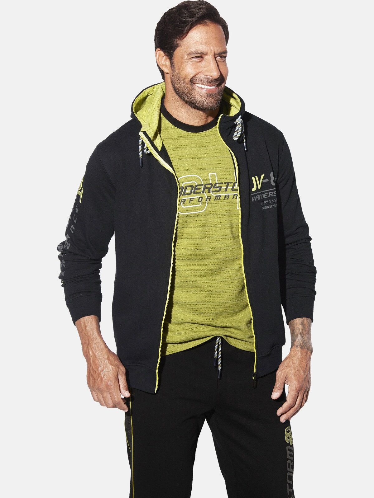 Jan Vanderstorm Kapuzensweatjacke SIGSTAD mit Ärmelprint günstig online kaufen