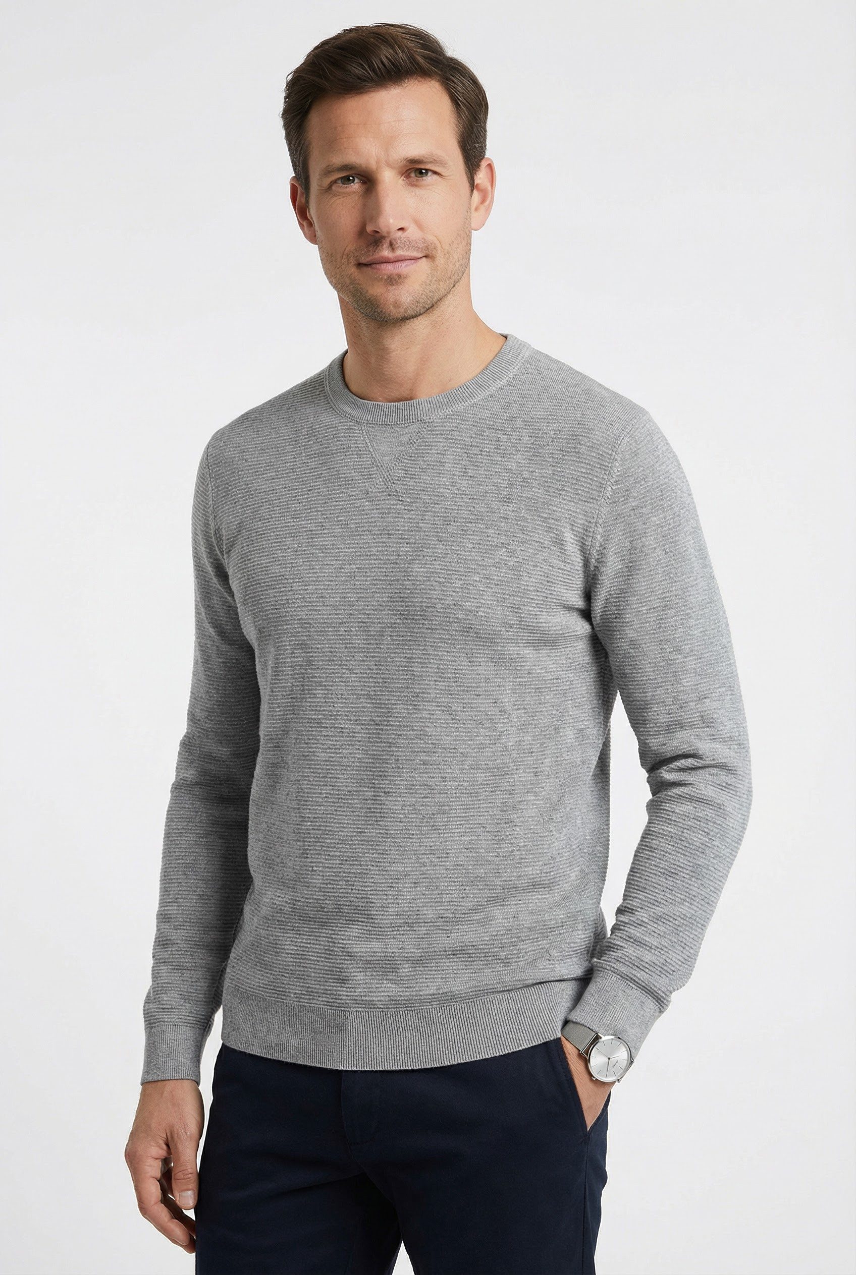 Rundhalspullover OLYMP Strick Casual