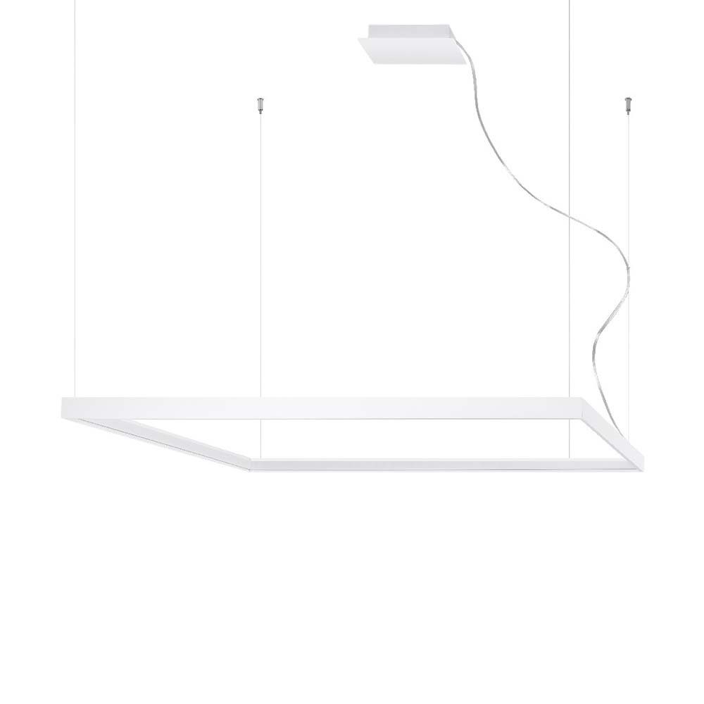 etc-shop LED Pendelleuchte, LED-Leuchtmittel fest verbaut, Warmweiß, Pendelleuchte Hängelampe Designleuchte weiß LED Alu