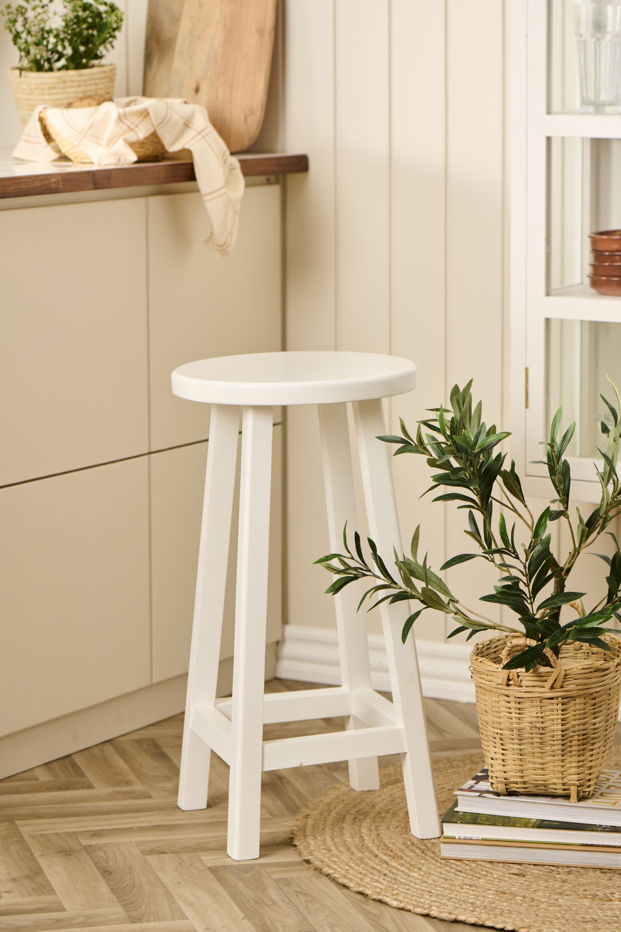 Ib Laursen Hocker Ib Laursen - Barhoker Hoher Hocker H 73cm Holz Weiß 52017-11