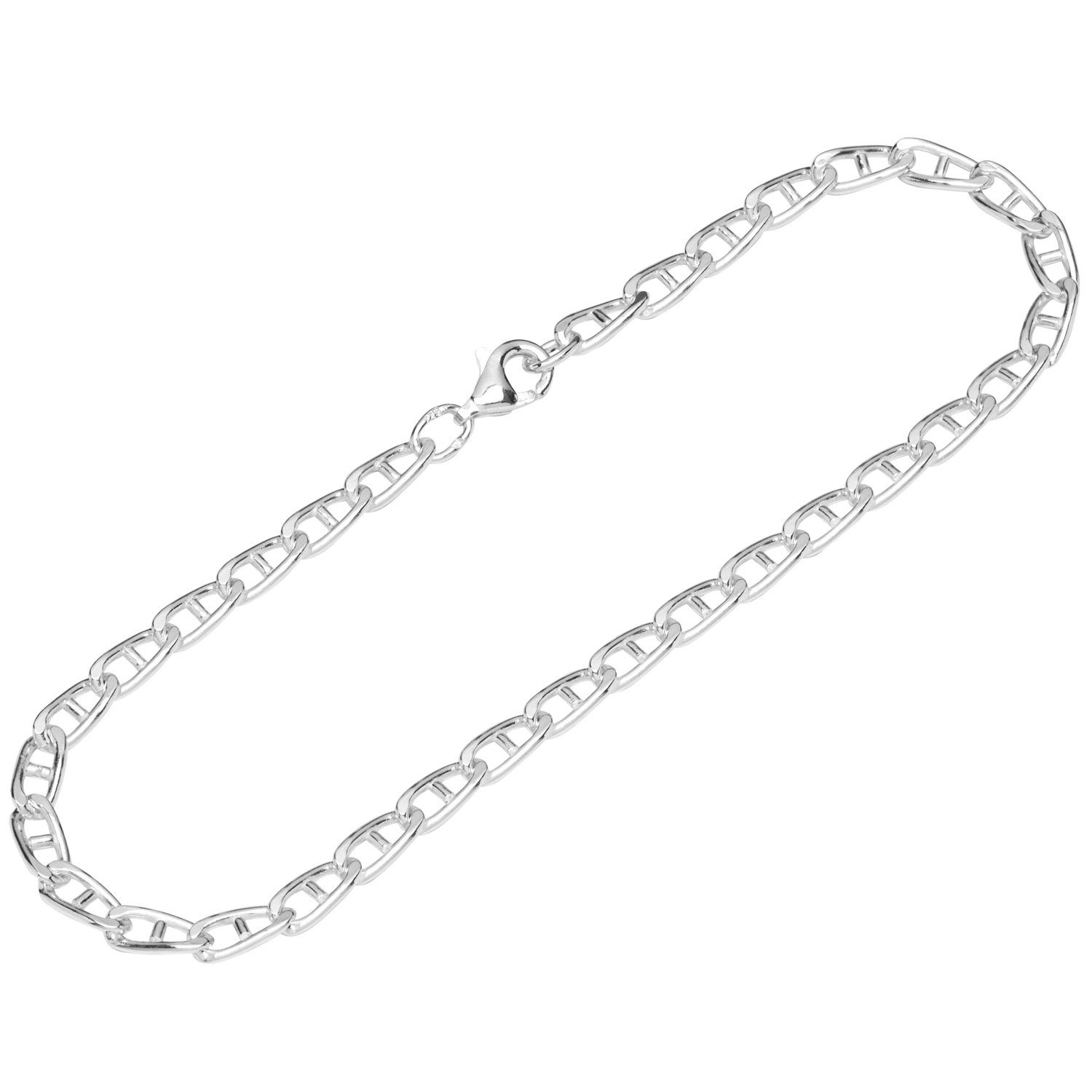 Silberarmband 925 Silber 22cm Steg Langpanzerkette flach Damen
