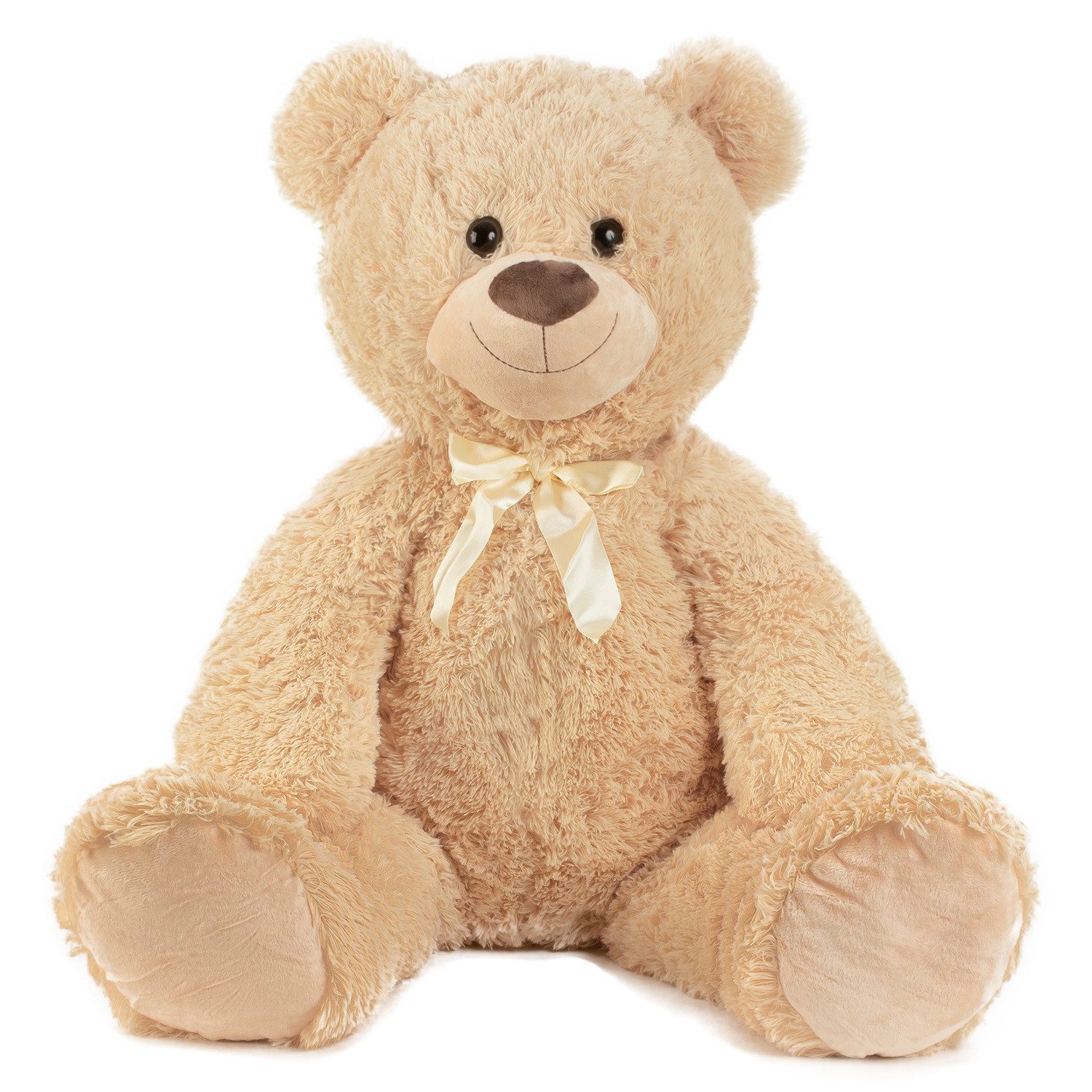 Geschenkestadl Kuscheltier Riesen XXL Teddybär 100cm mit Schleife großer Teddy Bär in hellbraun