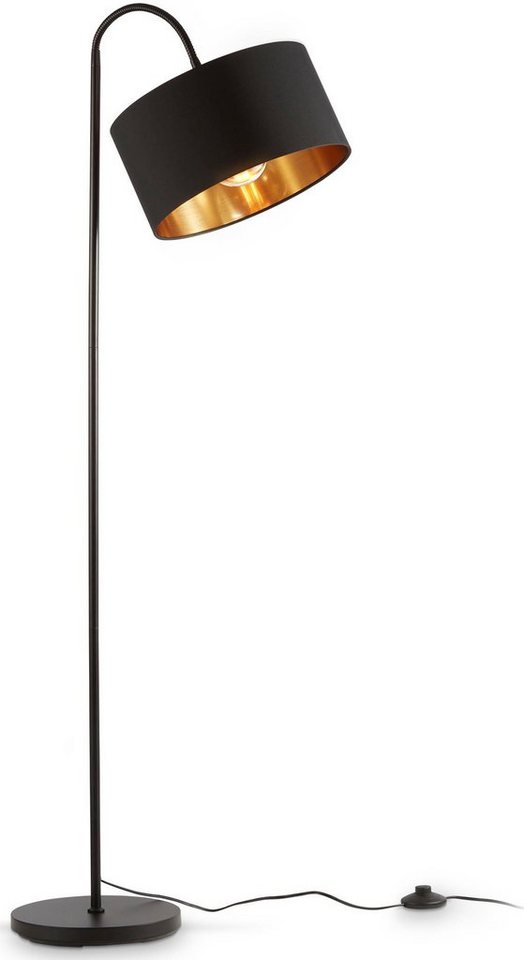Menda City converteerbaar weg B.K.Licht Stehlampe BK_ST1419 Retro Stehleuchte, Schwarz-Gold, Ø30cm  Stoffschirm, E27, ohne Leuchtmittel, Schwenkbar, 1-Flammig, ohne  Leuchtmittel (max. 40W), 140cm Kabel