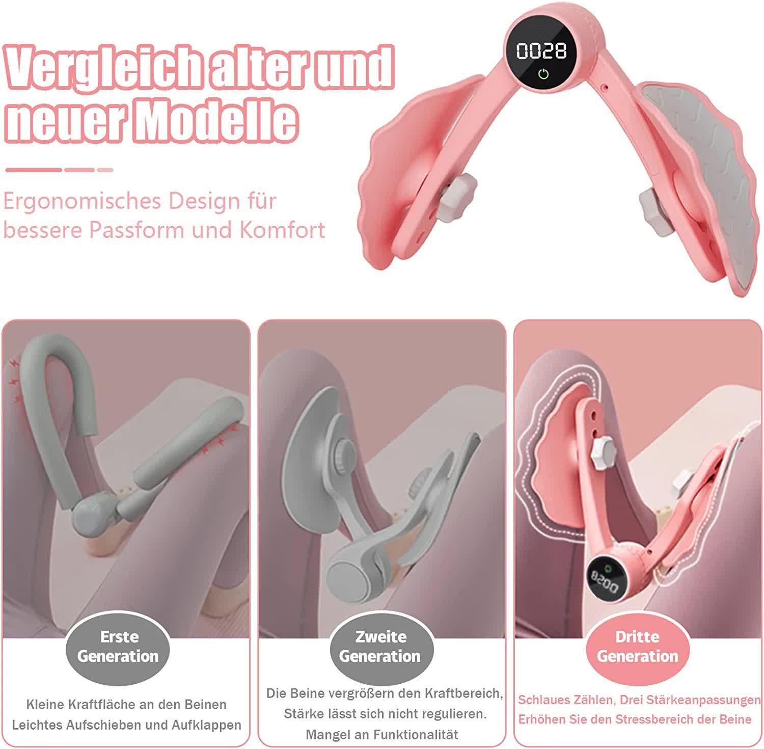 Toomoke Beckenbodentrainer Oberschenkeltrainer Beckenbodentrainer mit Zähler für Frauen, Stärkeeinstellung mit Drei Gängen und Intelligenter Datenchip, Po Trainer Beintrainer,Beine Trainingsgerät für Zuhause Damen Frau
