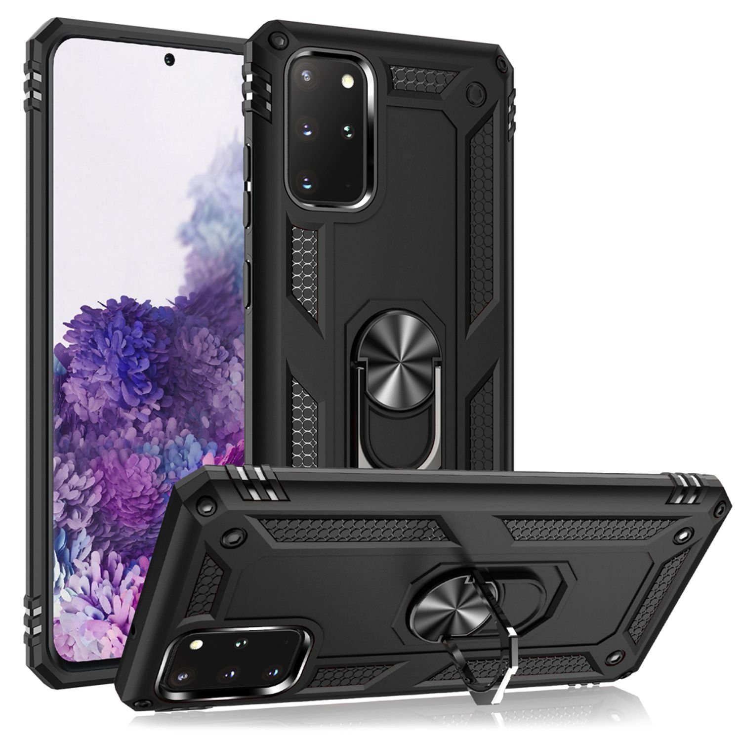 Nalia Smartphone-Hülle Samsung Galaxy S20 Plus, Stoßfeste Military-Style Ring Hülle / Extrem Schützend / Outdoor Case