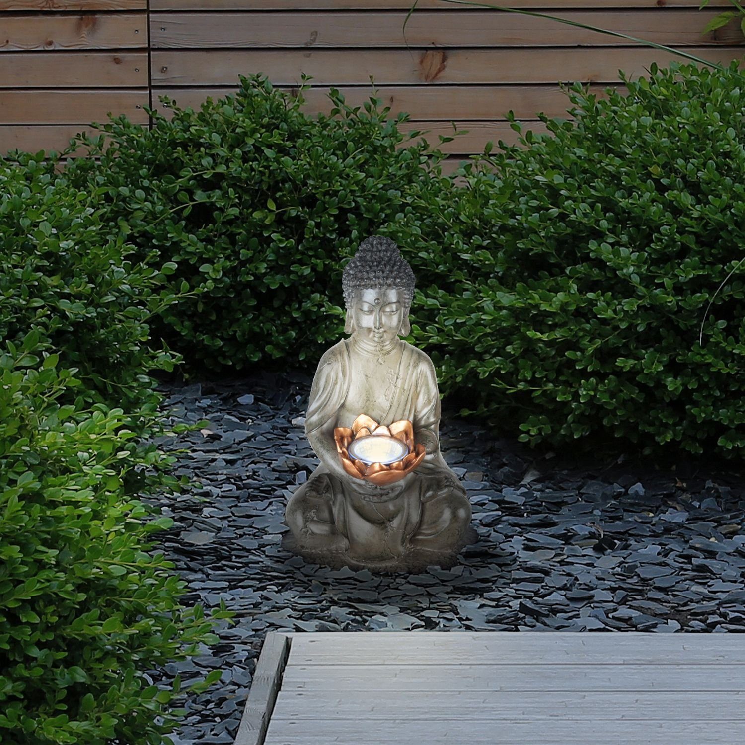 bmf-versand LED Solarleuchte Solarleuchte Garten Figur Solarlampe Buddha De günstig online kaufen