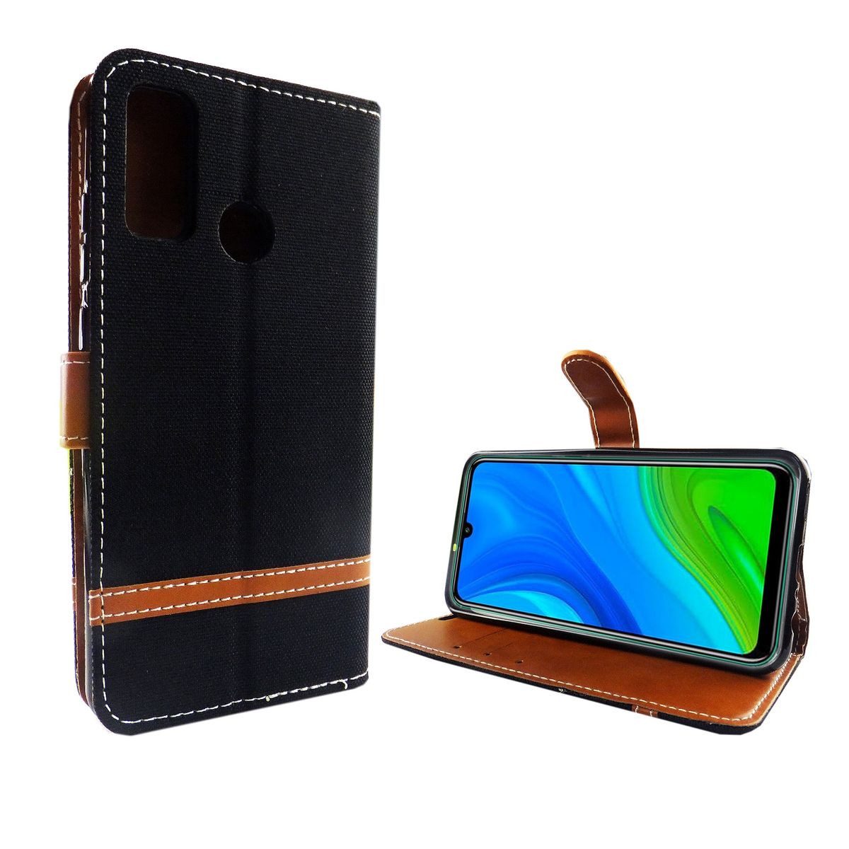König Design Handyhülle Huawei P smart 2020, Huawei P smart 2020 Handyhülle Bookcover Schwarz