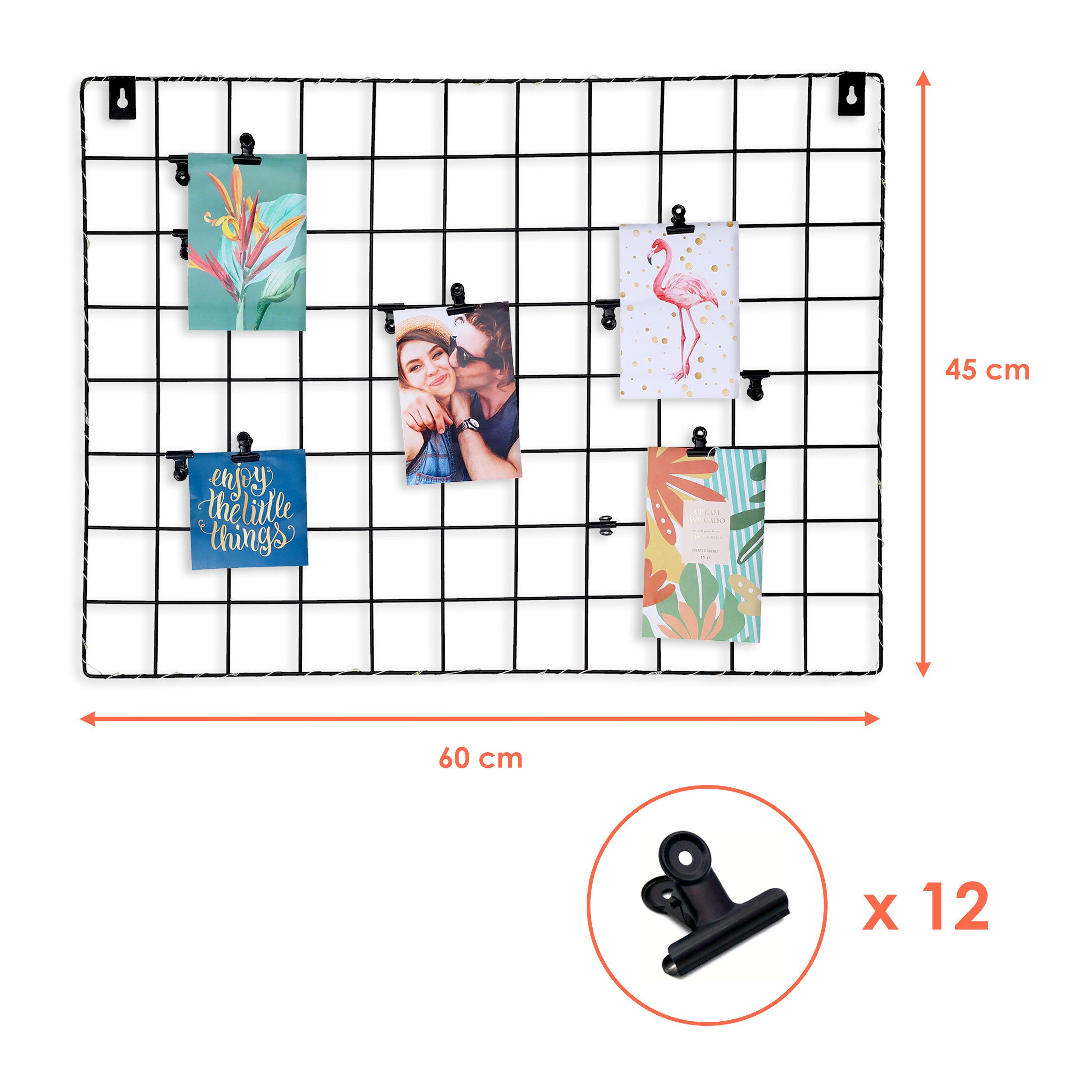 Spetebo Bilderrahmen Metall Gitter Fotorahmen schwarz mit LED Beleuchtung - günstig online kaufen