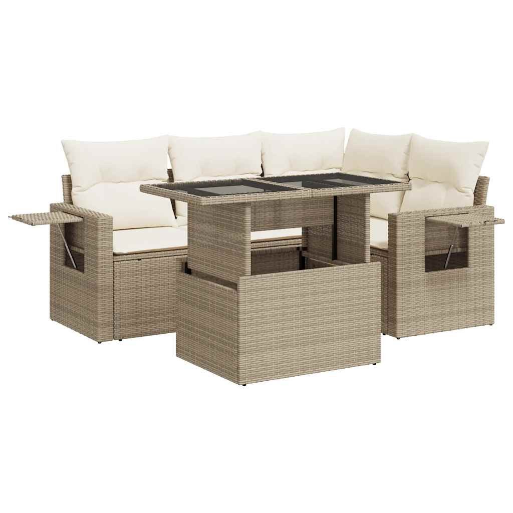 vidaXL Gartenlounge-Set 5-tlg. Garten-Sofagarnitur mit Kissen günstig online kaufen