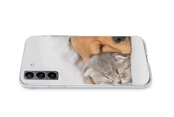 MuchoWow Handyhülle Haustiere - Hund - Katze - Decke, Phone Case, Handyhülle Samsung Galaxy S21, Silikon, Schutzhülle