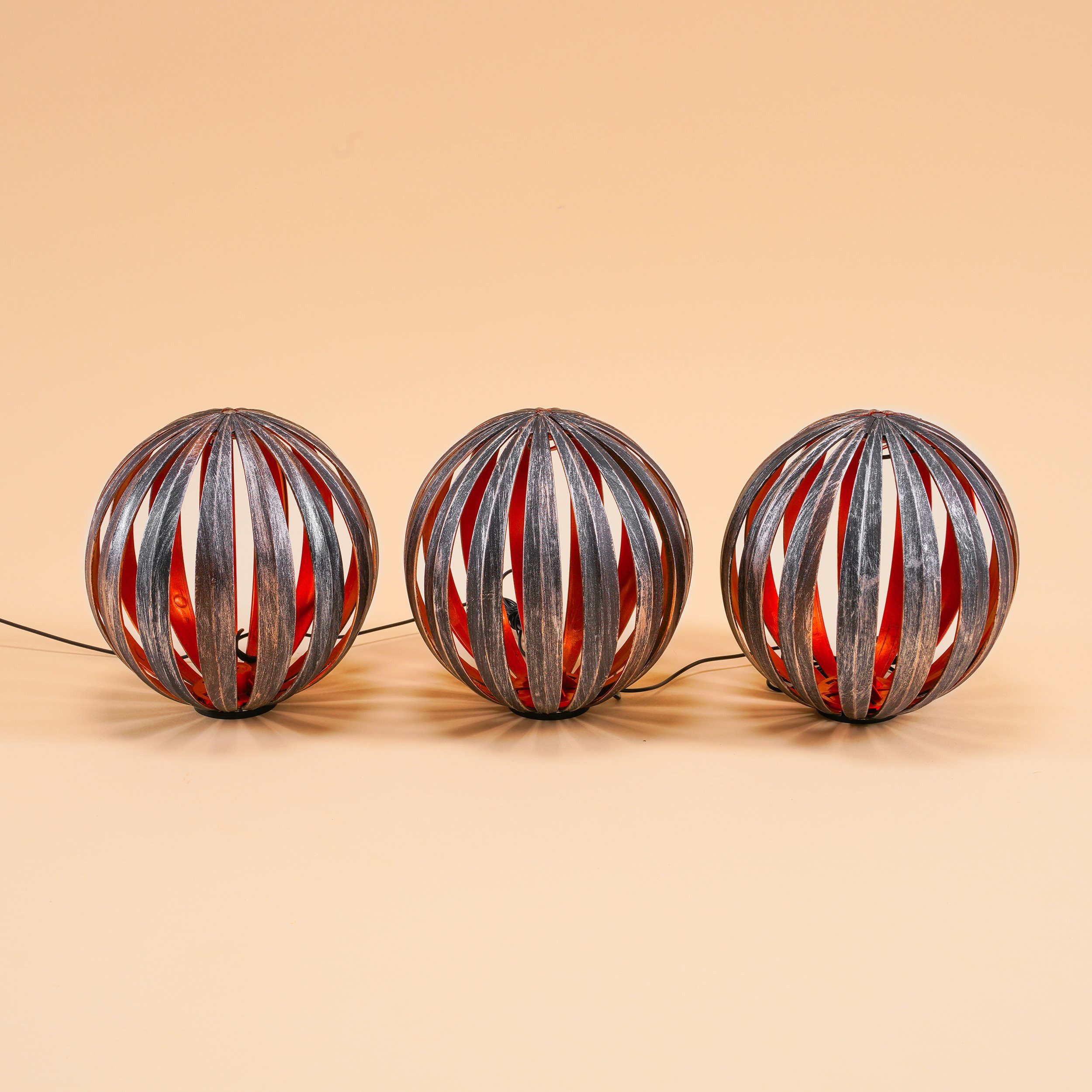 esotec LED Kugelleuchte 3er Set Solar-Dekokugeln Korsika Ø15cm silber 4000K wetterfest 103025